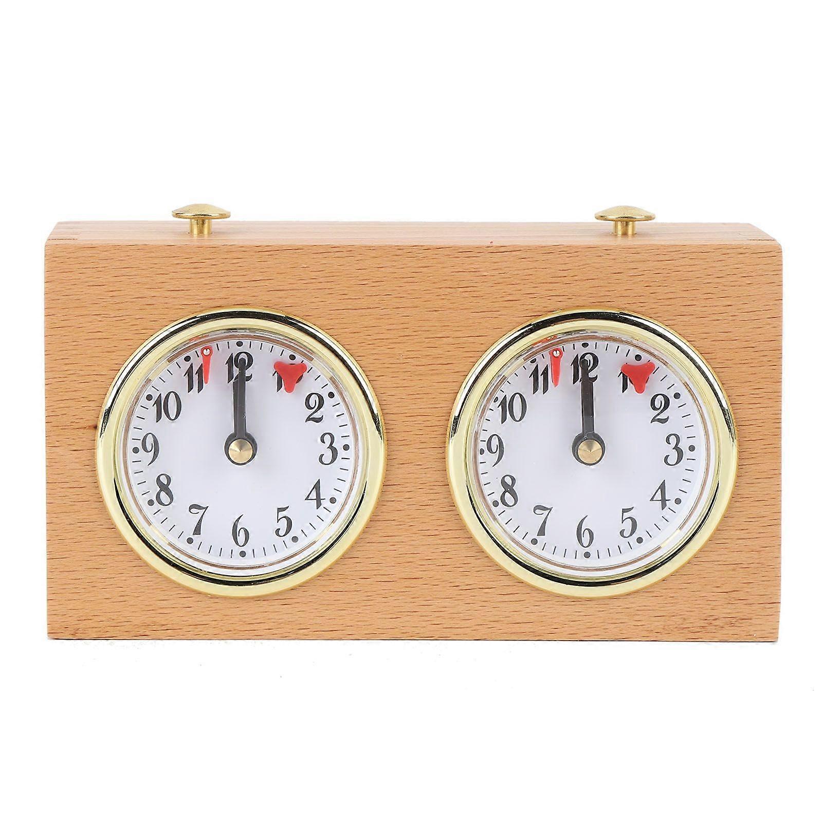 Chess Clock Analog Timer Retro Wooden Competition Timing High Accuracy Mechanical Tool