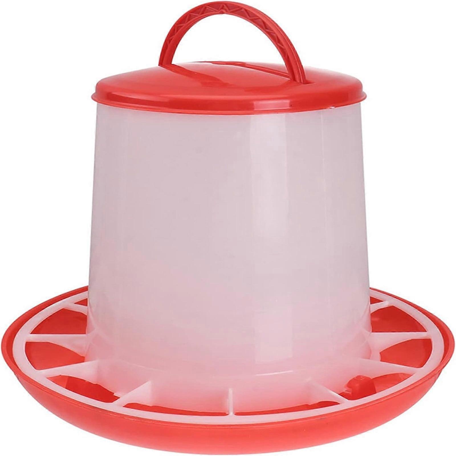 Ywbawe Chicken Feeder,Bird feeder,Plastic Chicken Feeder for Chicks and Hens, Poultry Feeding Trough with Lid and Handle for Backyard Farms and