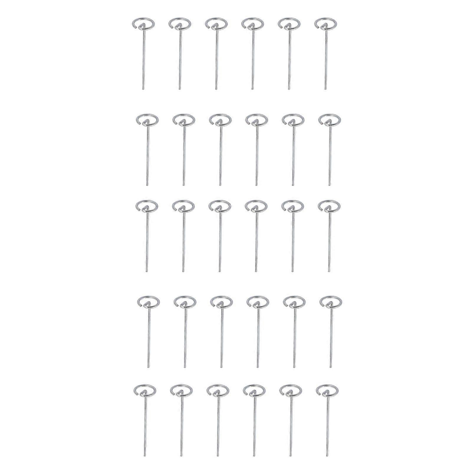 30pcs Circle Top Landscape Pins Galvanized Steel Landscape Fabric Stakes G Shape Landscape Pins for Bird Netting Tents 102mm / 4.0in