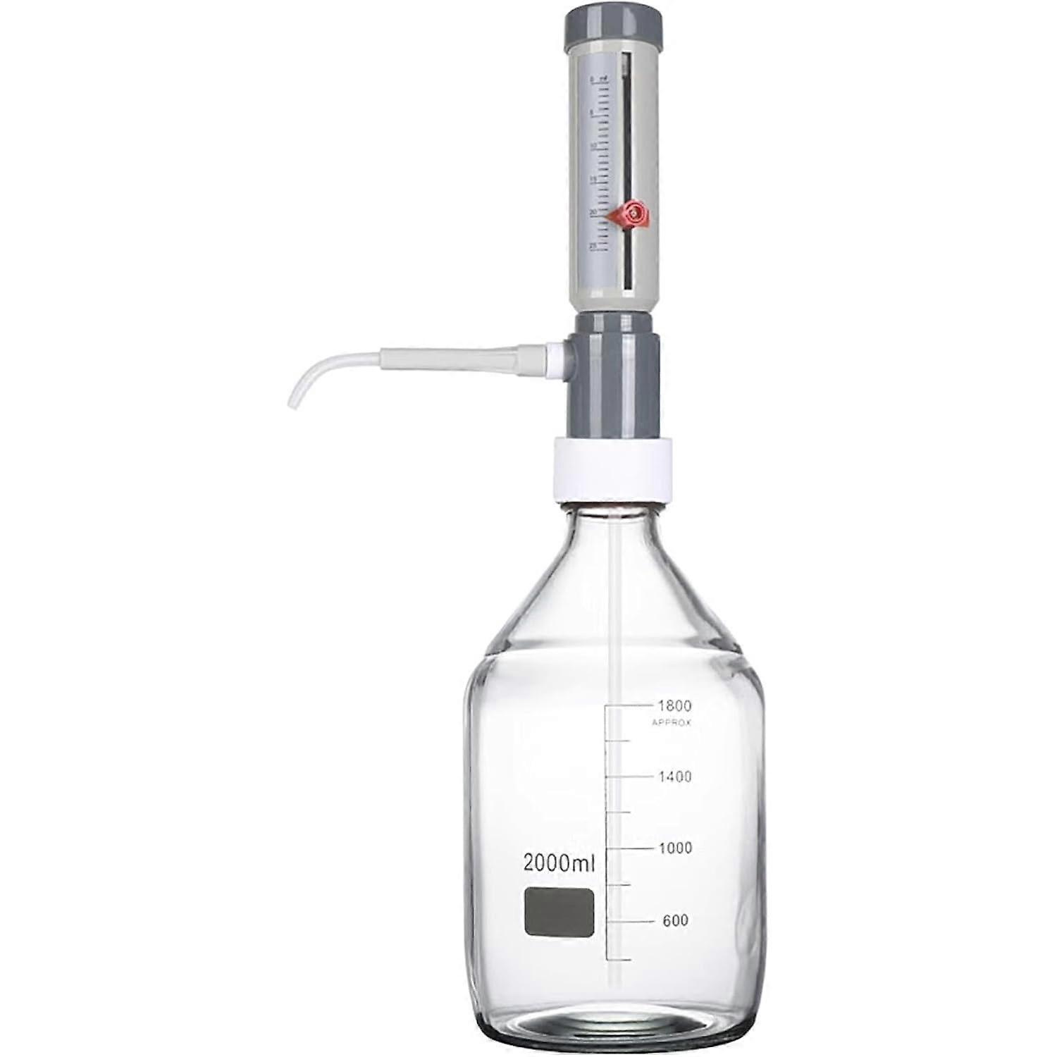 025ml Automatic Pipette Bottle Dispenser Adjustable Capacity Scale Easy Dispense No Dripping For Acid Base Reagent