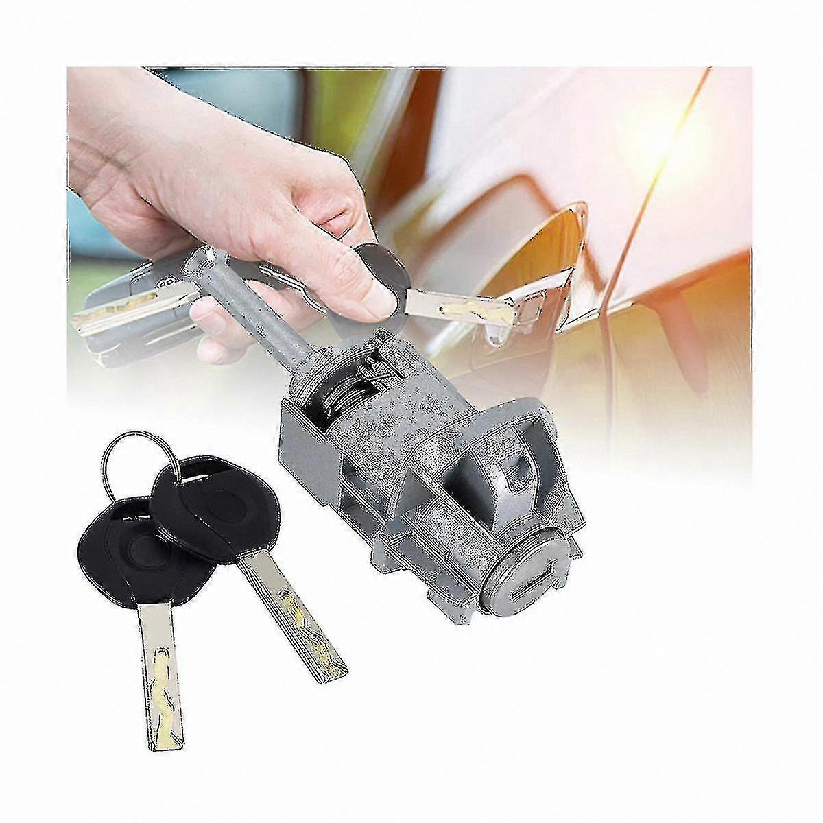 Left Front Door Lock Cylinder for 2001-2006 E46 3 Series, Includes Key-Compatible Assembly