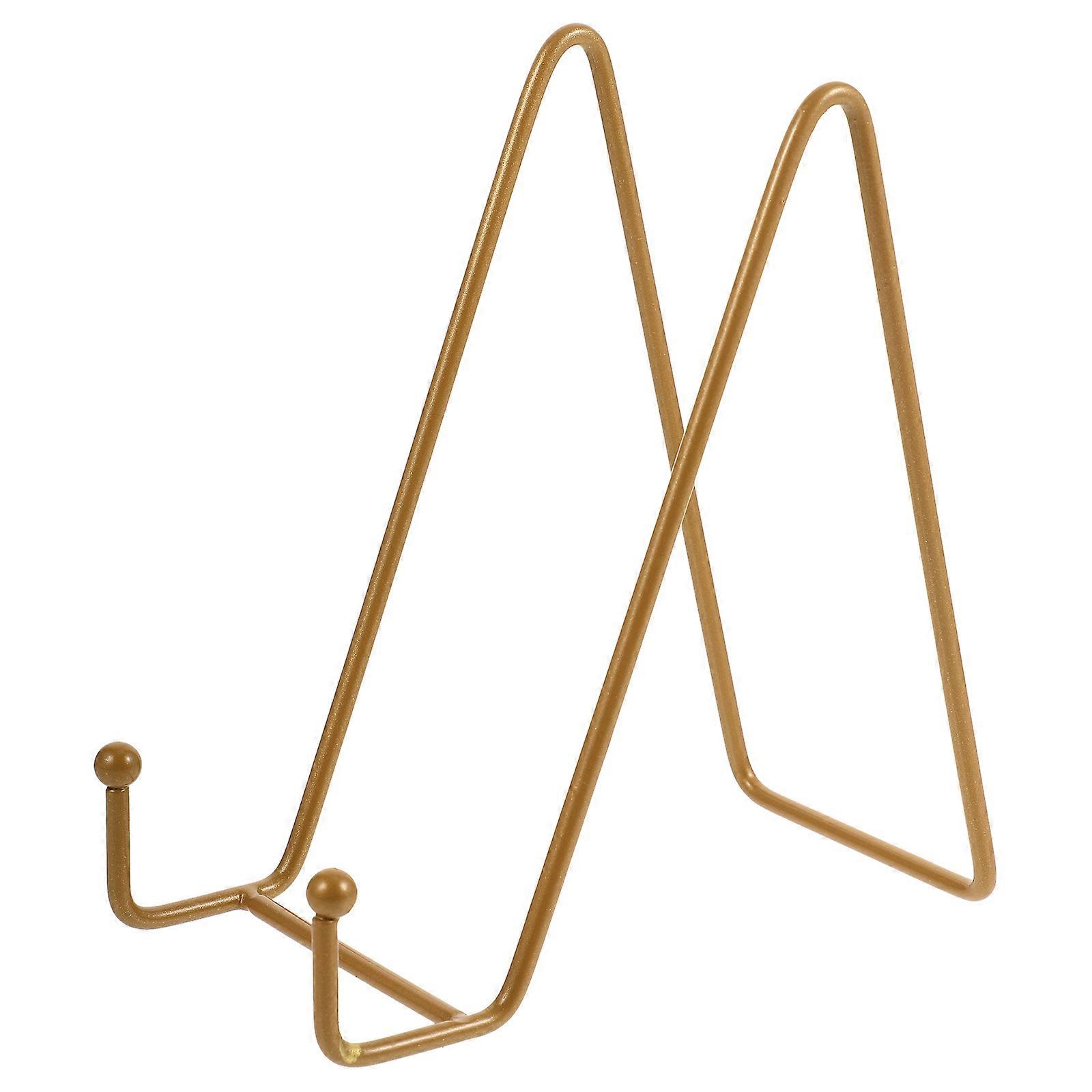 Picture Easel Stand Metal Plate Holder for Display 3Pcs Golden Iron Set