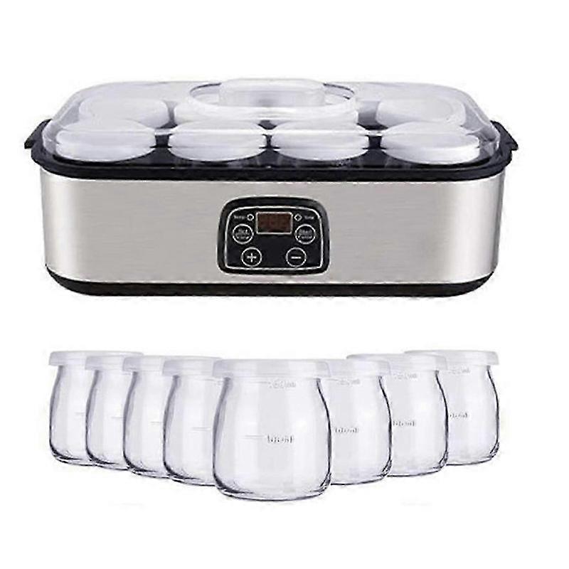 Probiotic Yogurt Maker, Probiotic Yogurt Maker with Adjustable Temperature & Time Control, 8 Yogurt Jar