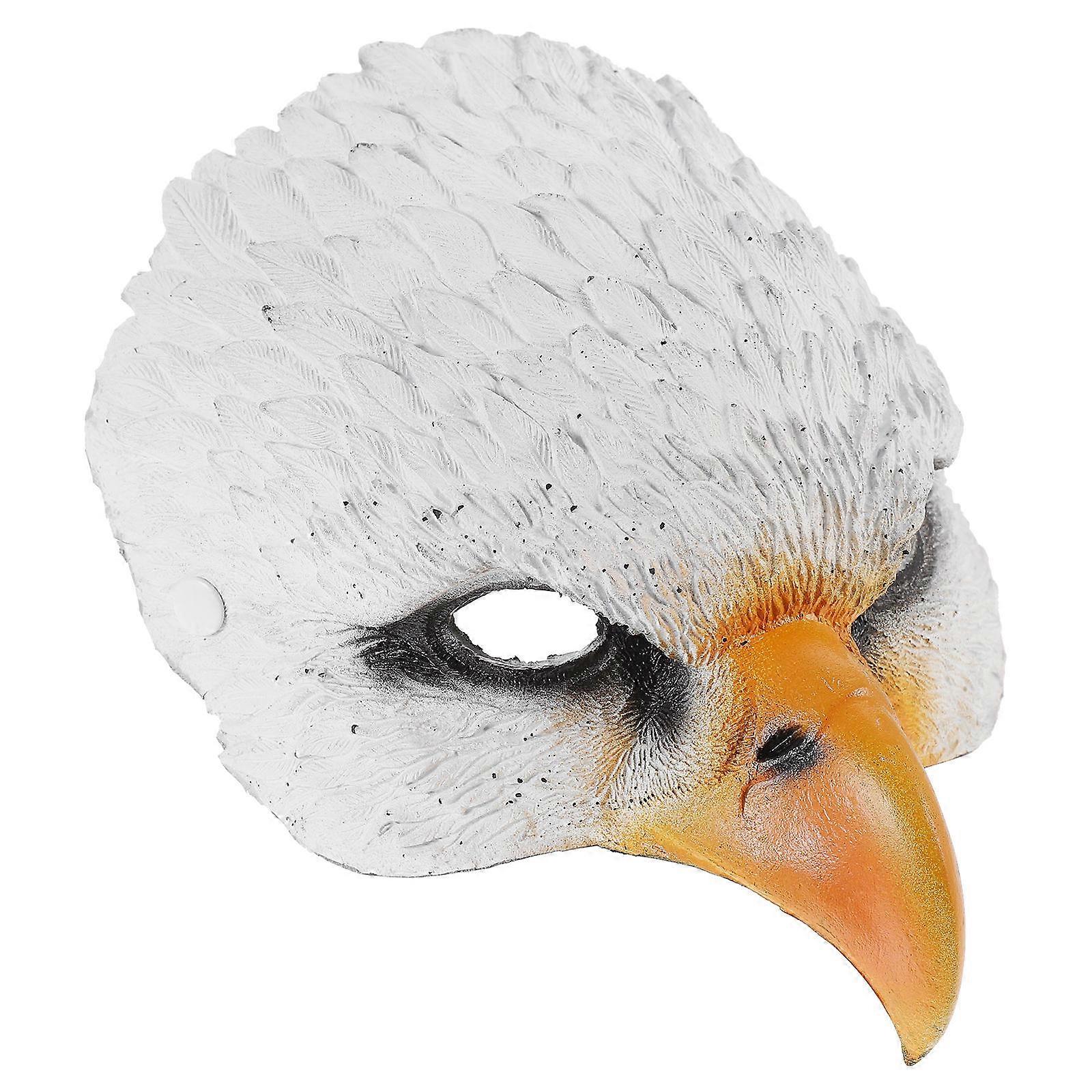 Eagle Mask White PU Bird Mask for Halloween Party 6Pcs Costume Accessory
