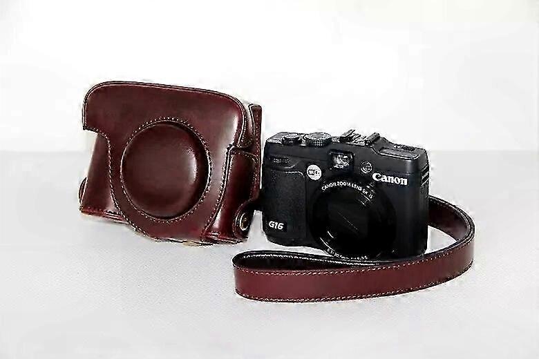 Camera Bag with Shoulder Strap for Canon PowerShot G15 G16 Models in PU Leather