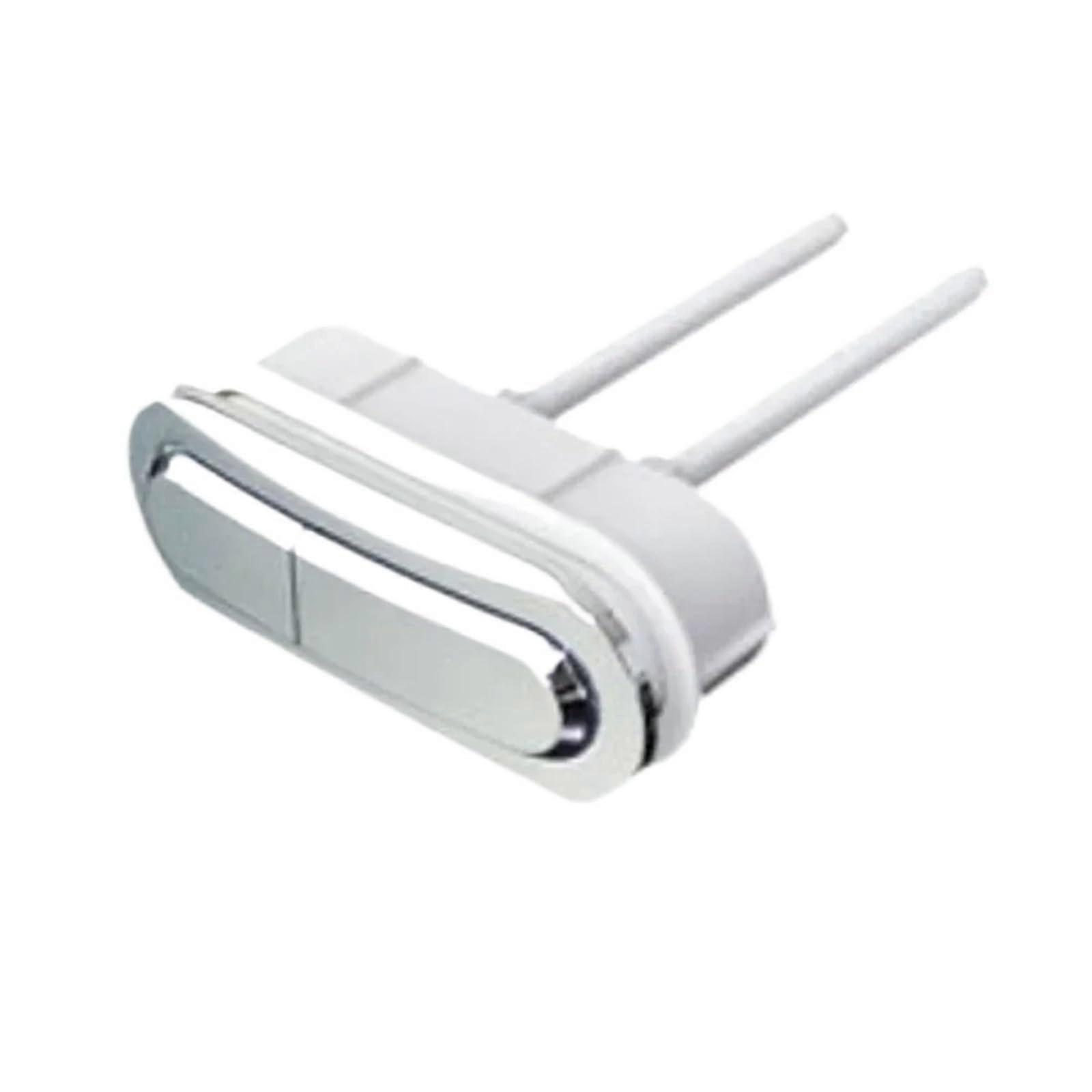 Toilet Flush Button 110x40mm Chrome Plated Oval Push Button Rectangular Style Water Tank Compatible
