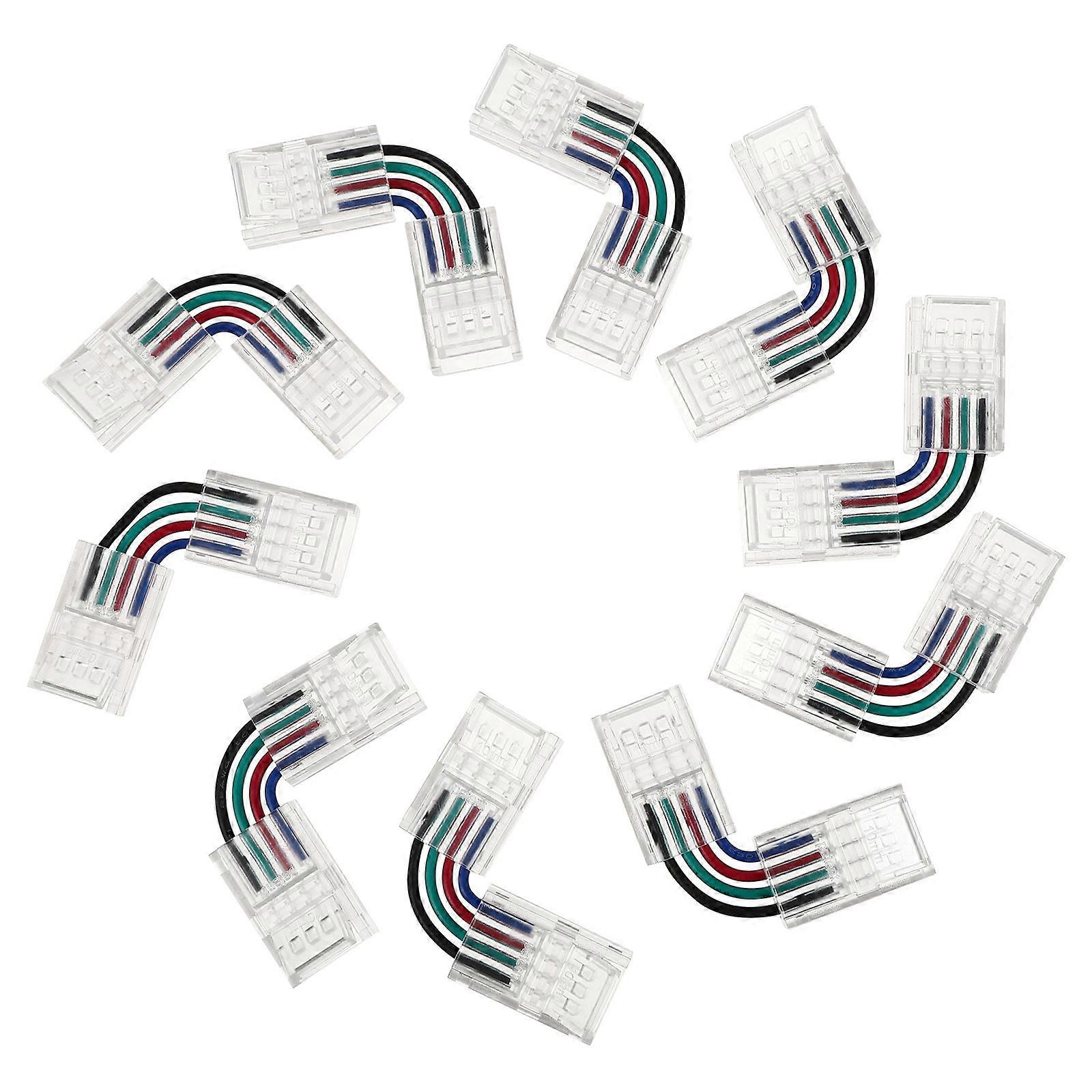 LED Strip Connector 4-Pin L Shape Connector for Light Strip 10Pcs