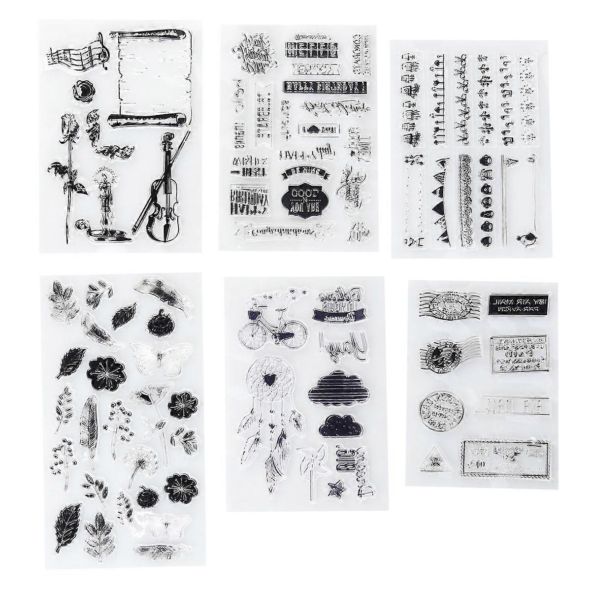 Silicone Seal Stamp Clear Transparent Stamps for DIY Craft 12Pcs