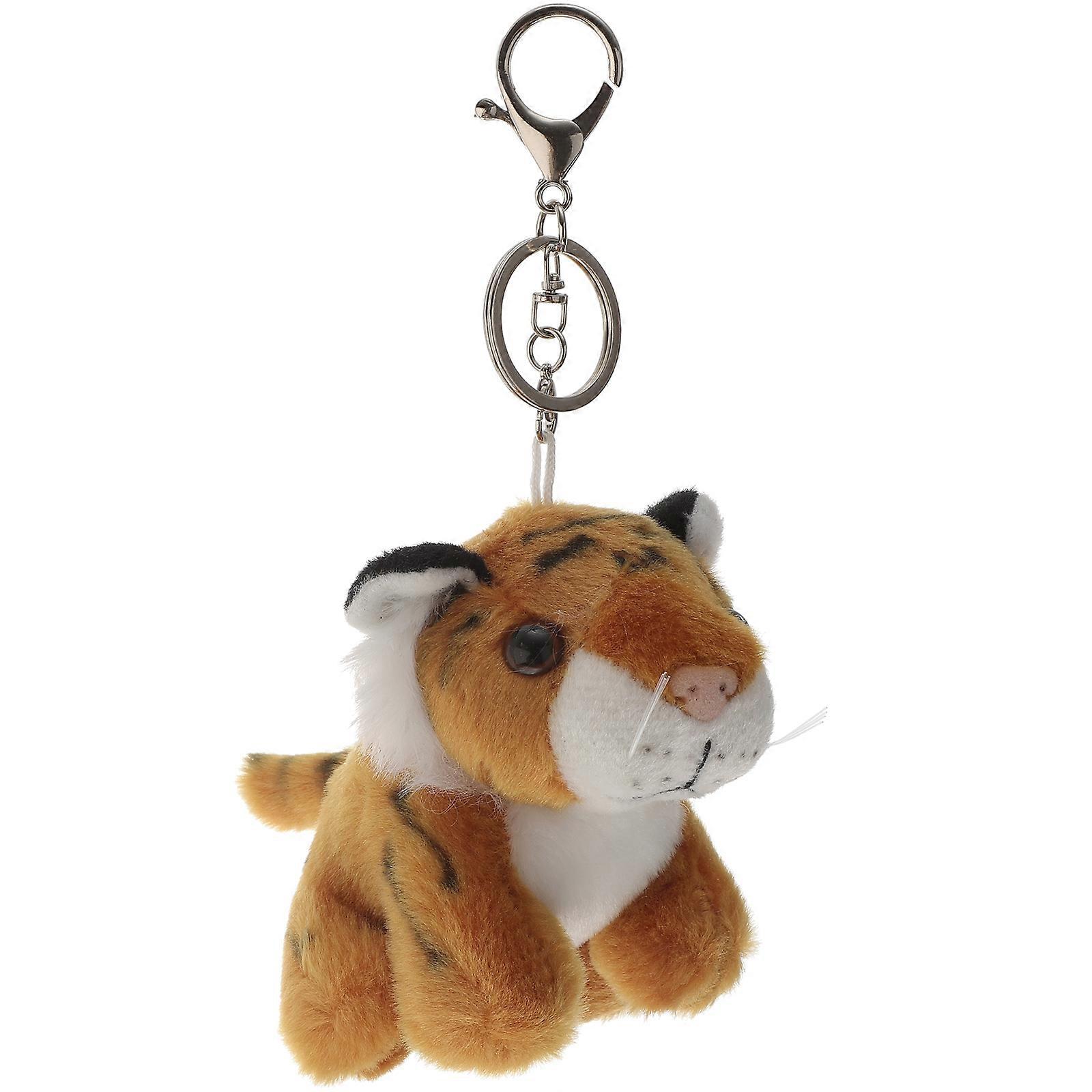 Plush Tiger Hanging Decor Simulation Small Tiger Doll Pendant 5Pcs Pack