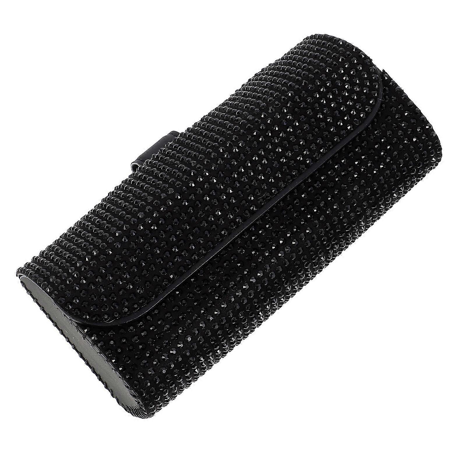 Vehicle Glasses Clip Case 2Pcs Eyeglasses Storage Solution For Automobile Driving With Unique Rhinestone Design