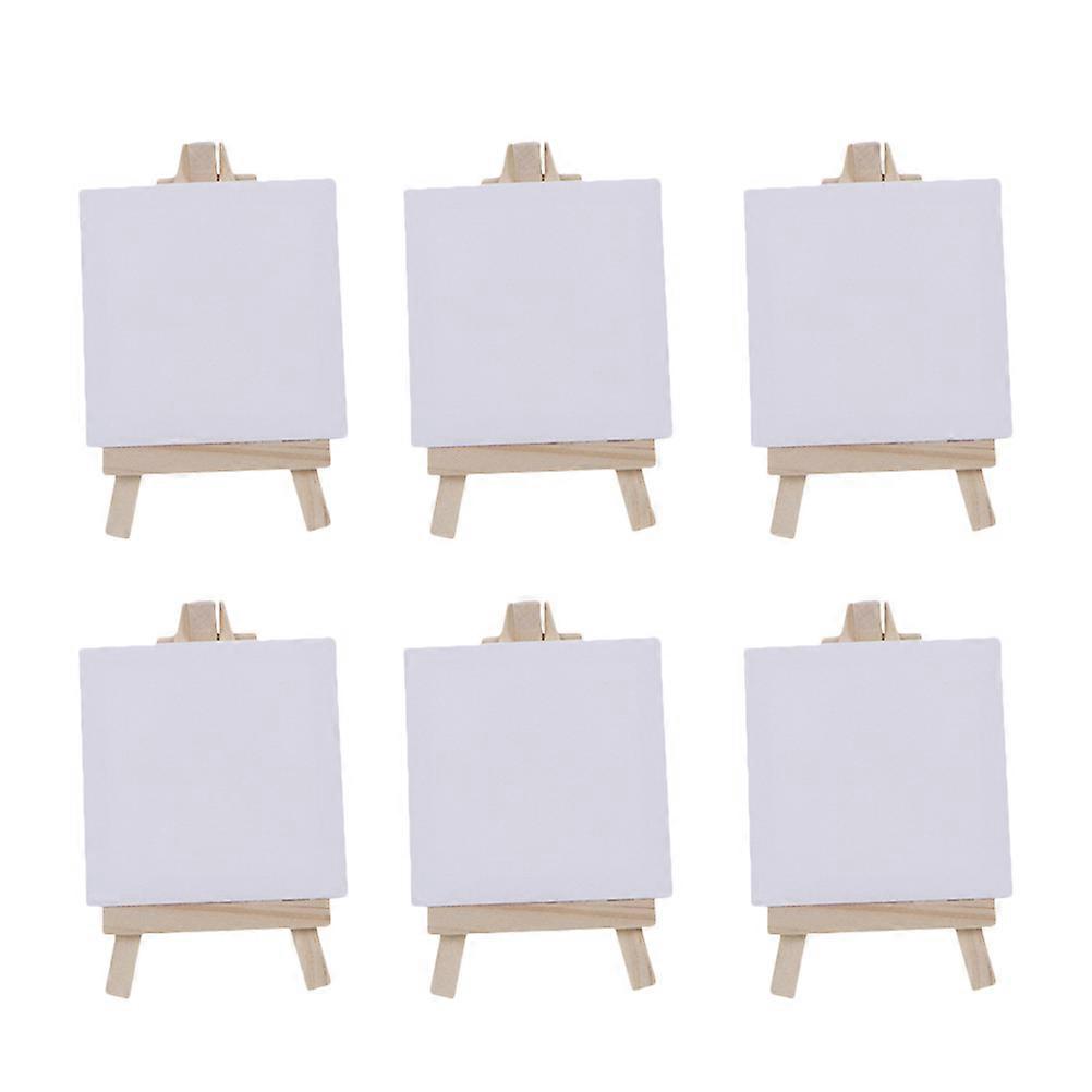 Mini Canvas Easel Set for Painting with White Wooden Boards 12Sets