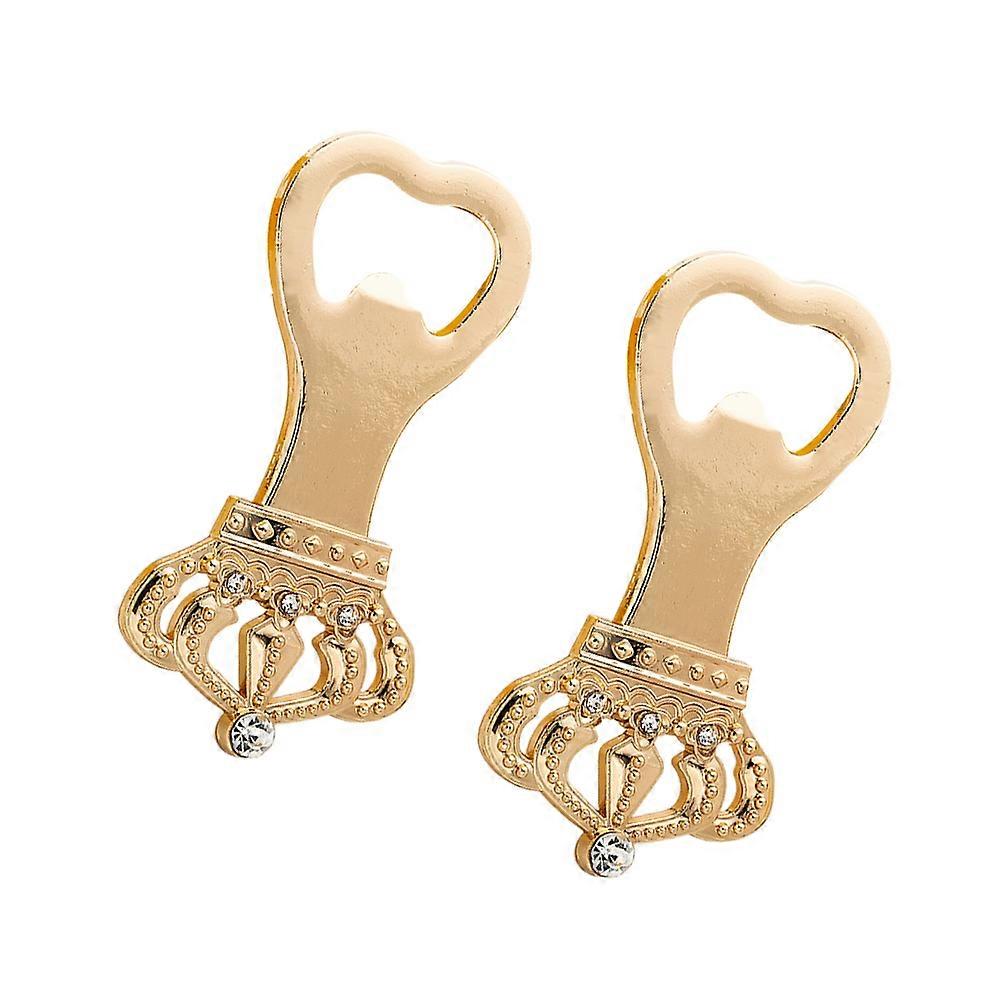 Small Bottle Opener Multi Function Tool For Milk Powder Canned Beef Golden 3.3×1.6×0.1in 2Pcs