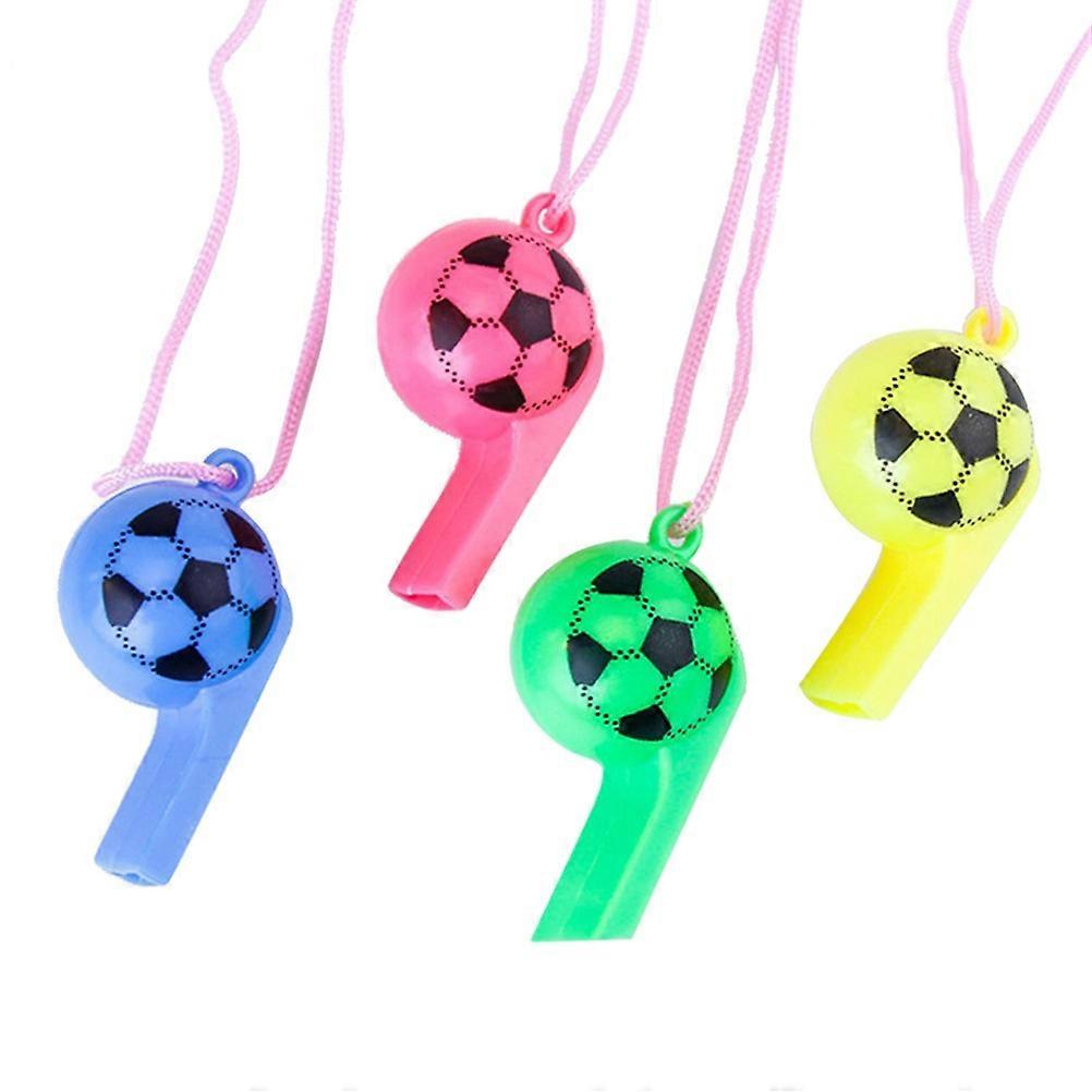 Children's Plastic Football Shaped Whistle For Parties And Games Assorted Color 40 Pcs Set