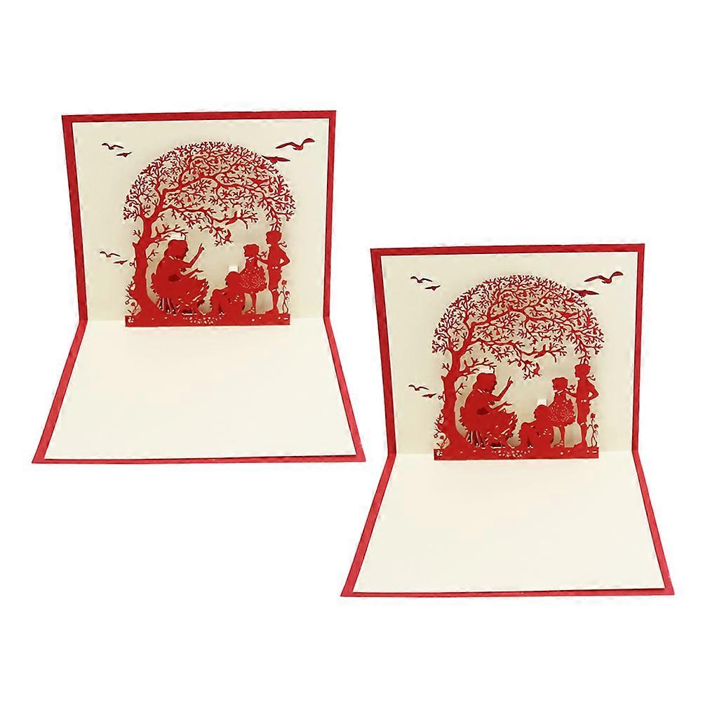 3D Greeting Cards Festive Atmosphere For Teachers And Students Paper Design Size 15.5X12.5CM Ideal For Teachers' Day 4 Pcs