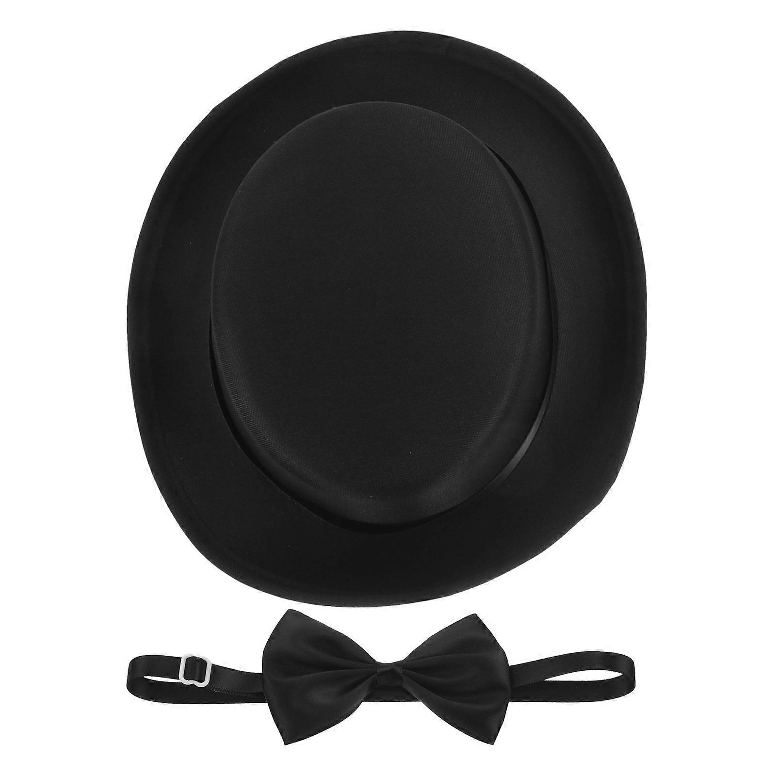 Dog And Cat Decorative Bowtie Hat For Everyday Wear And Festivals 2 Sets In Black Color Comfortable Design