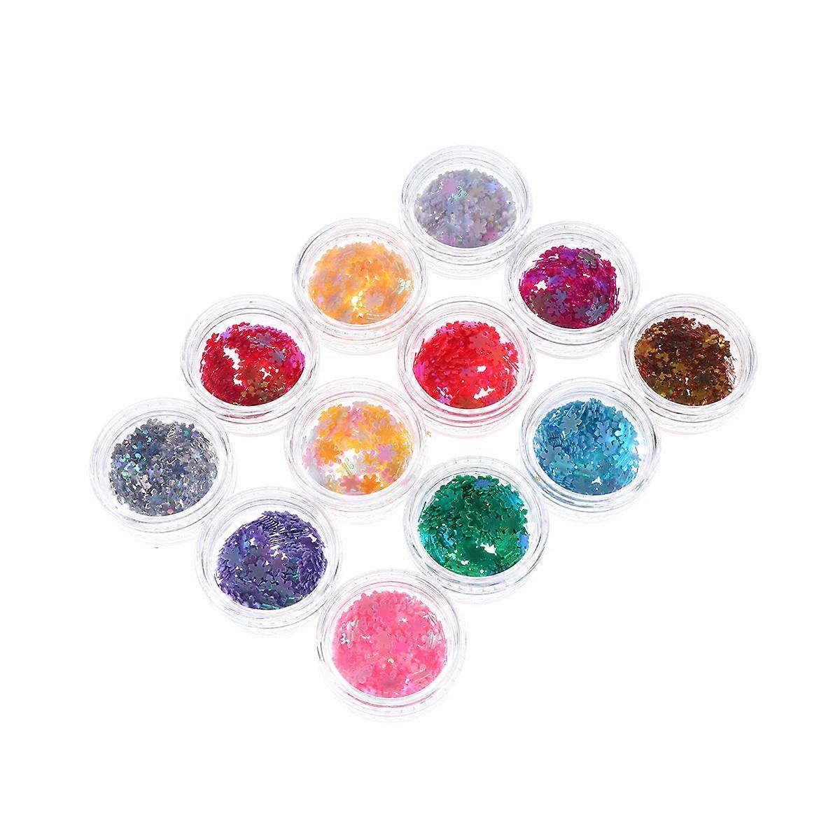 Makeup Tools Christmas Nail Snow Sequins for Nail Art 24Pcs Assorted Colors
