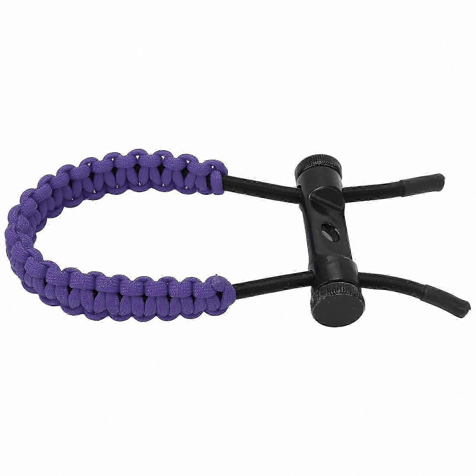 Adjustable Braided Cord Wrist Sling for Archery Training and Exercise Purple