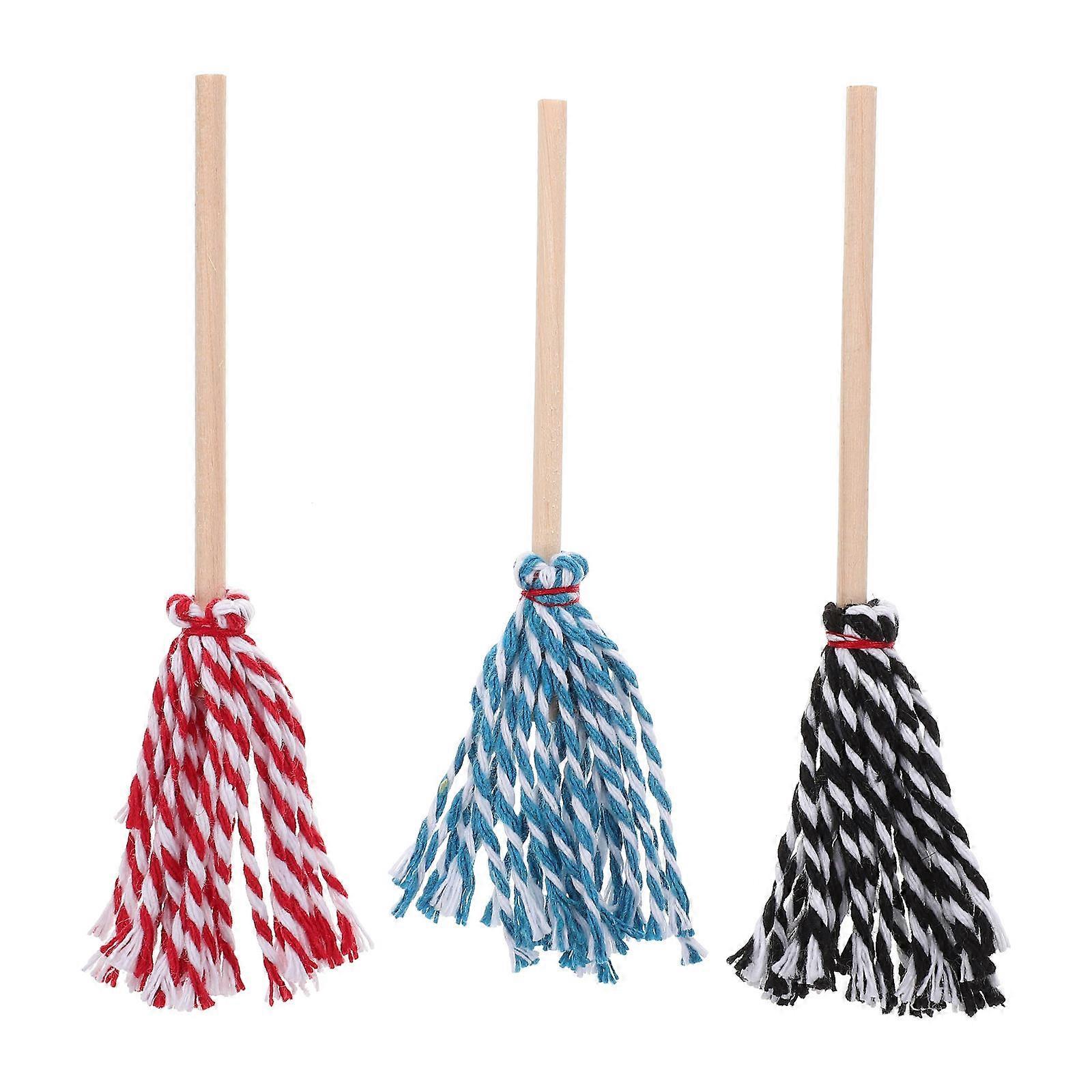 Mini Mops Doll House Mops for Decoration 3Pcs Assorted Colors