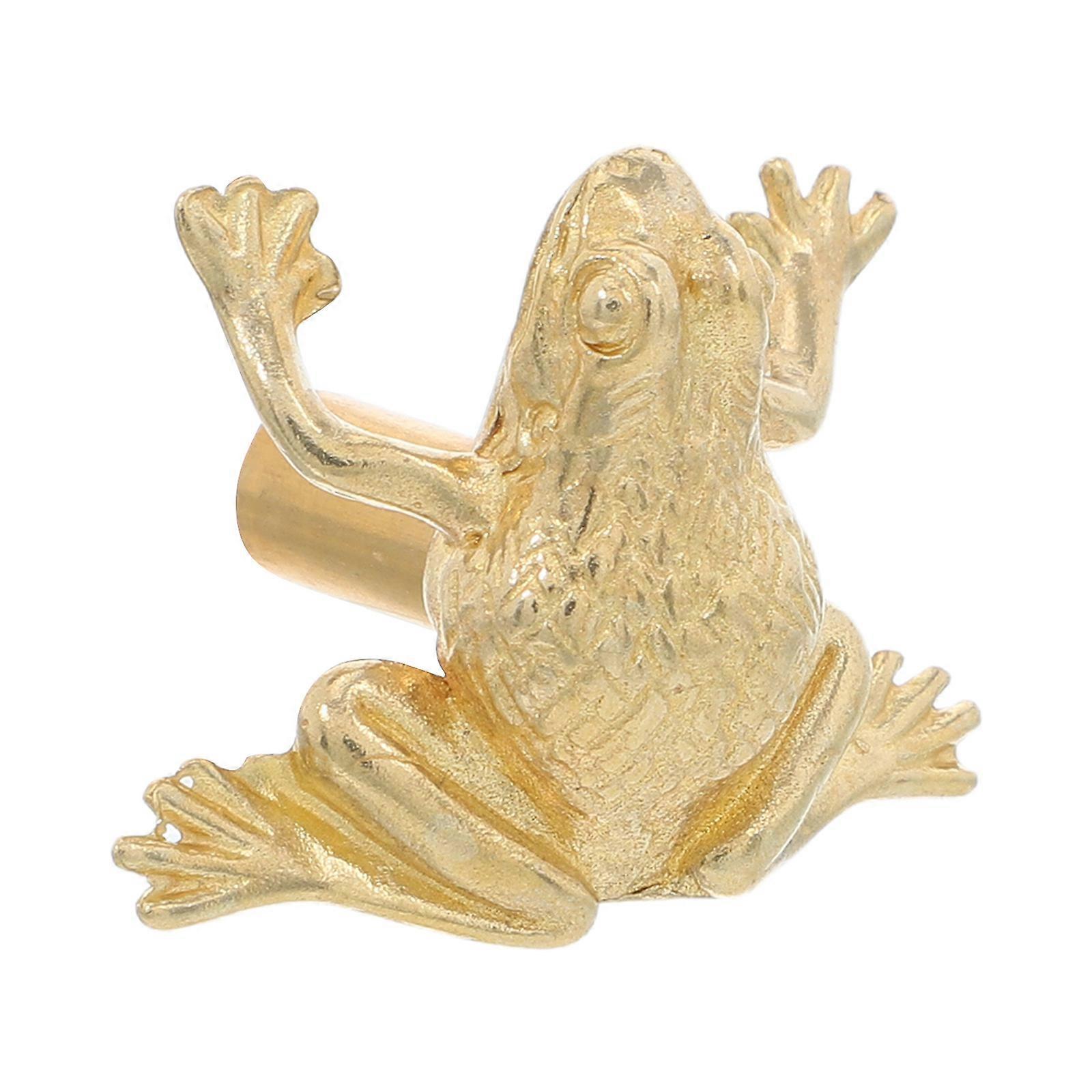 Frog Brass Door Knobs for Bedroom Cabinets 3Pcs Antique Animal Handles