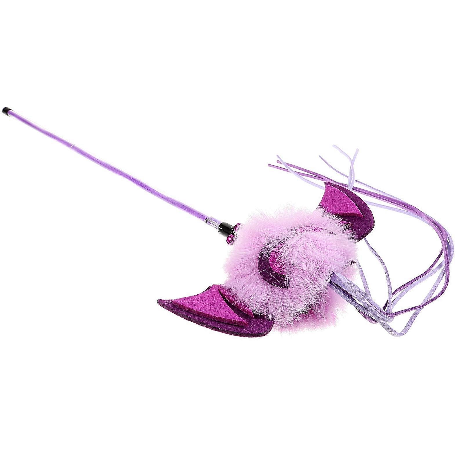 Plush Cat Teaser Stick Halloween for Pet Use 2Pcs Violet