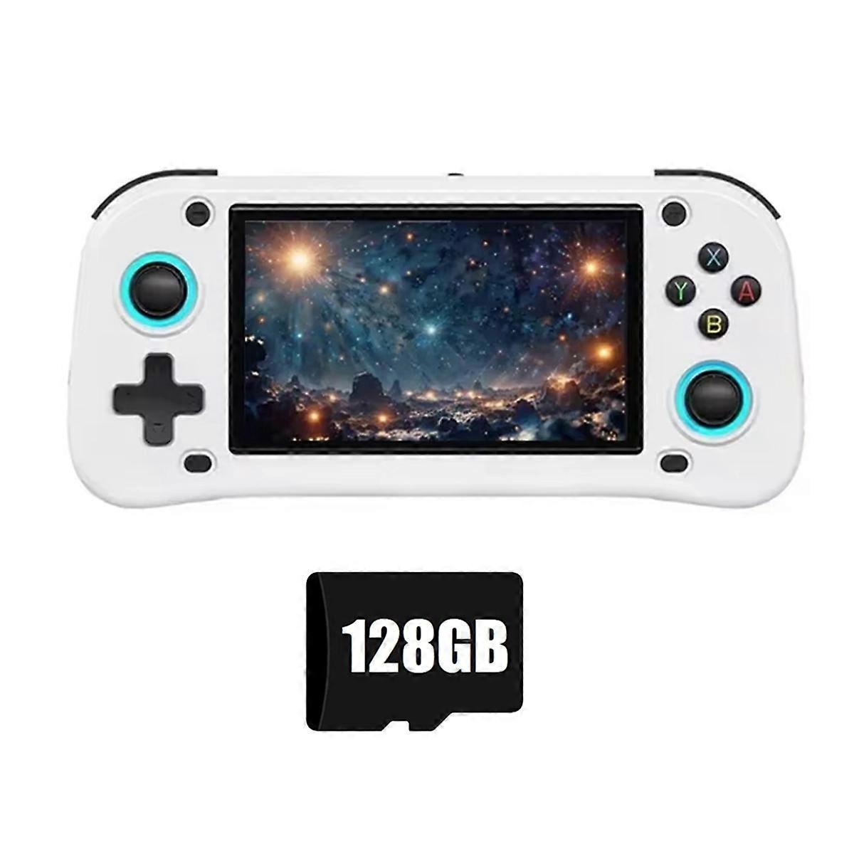 G28 Retro Handheld Video Game Console 128G 4.3 Inch HD Screen Linux Game Player Supports 20+ Emulators White