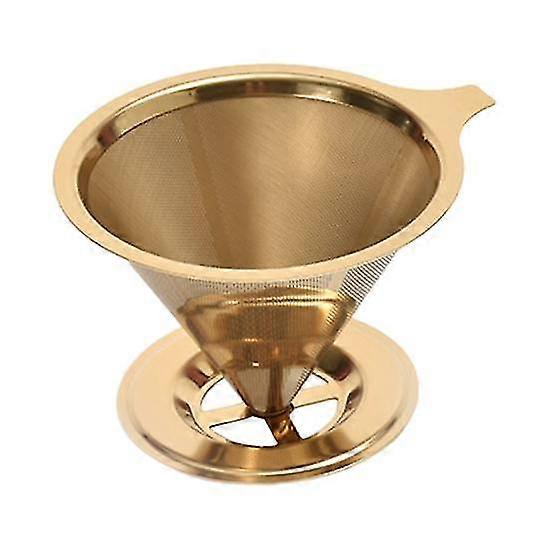 Reusable Stainless Steel Pour Over Coffee Dripper Cone Filter for Home Brewing