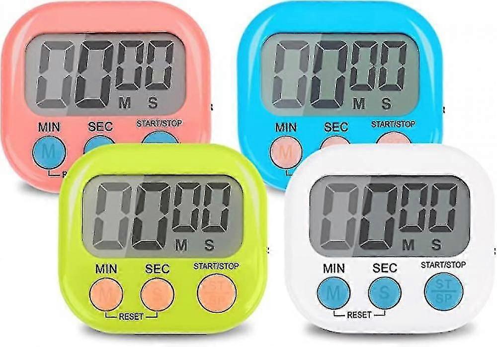 4-piece Multi-function Electronic Timer, Kitchen Timer, Learning Management Timer, Suitable For Kitchen, Study, Work, Exercise Training, Outdoor Activ