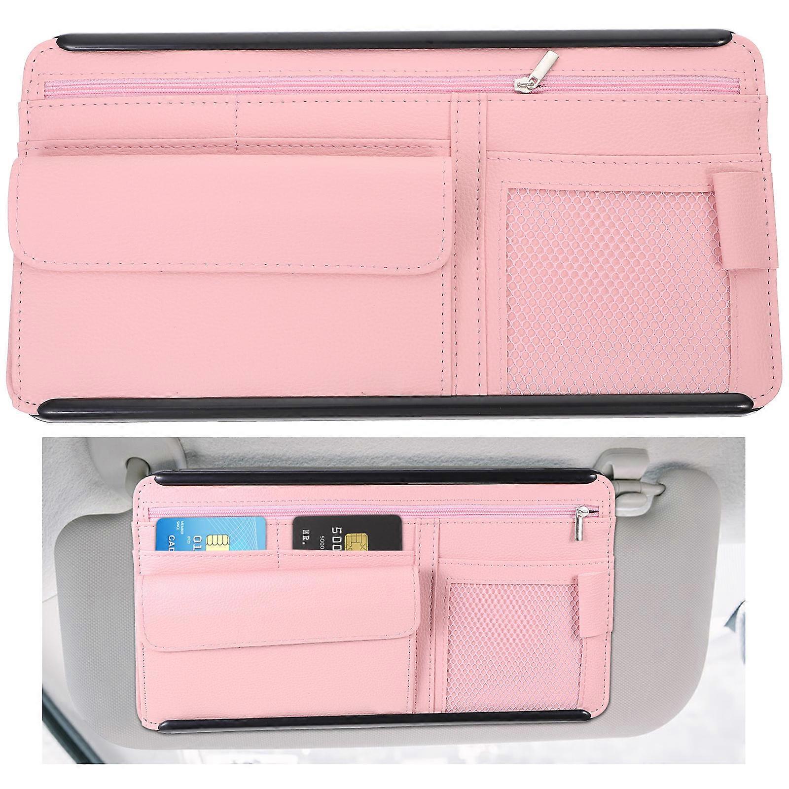 Visor Organizer with Glasses Holder for Car Use Multi-Pocket Case