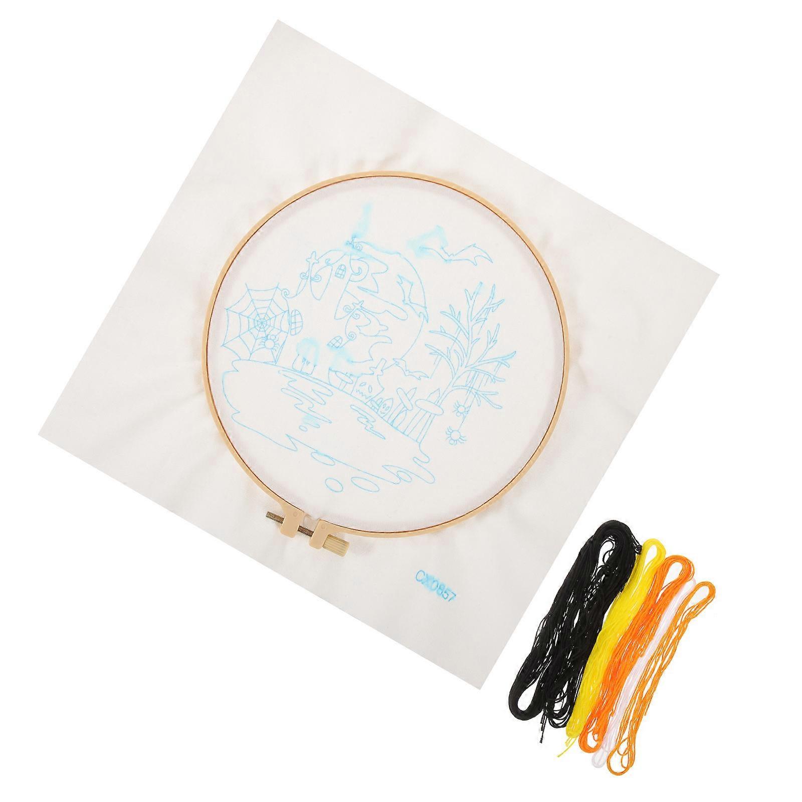 Halloween Embroidery Kit For Beginners And DIY Enthusiasts 21X20cm Assorted Color Decorative Use 2 Sets