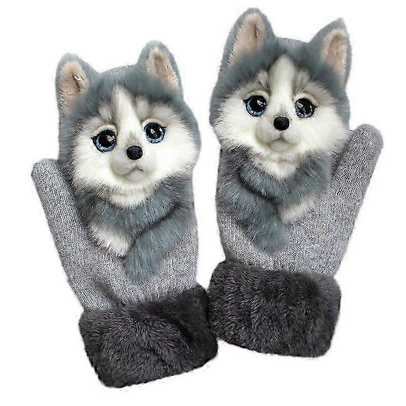 Lapset Sarjakuva Eläinten muhkeat käsineet Aikuiset Talvi Lämpimät neulotut käsineet