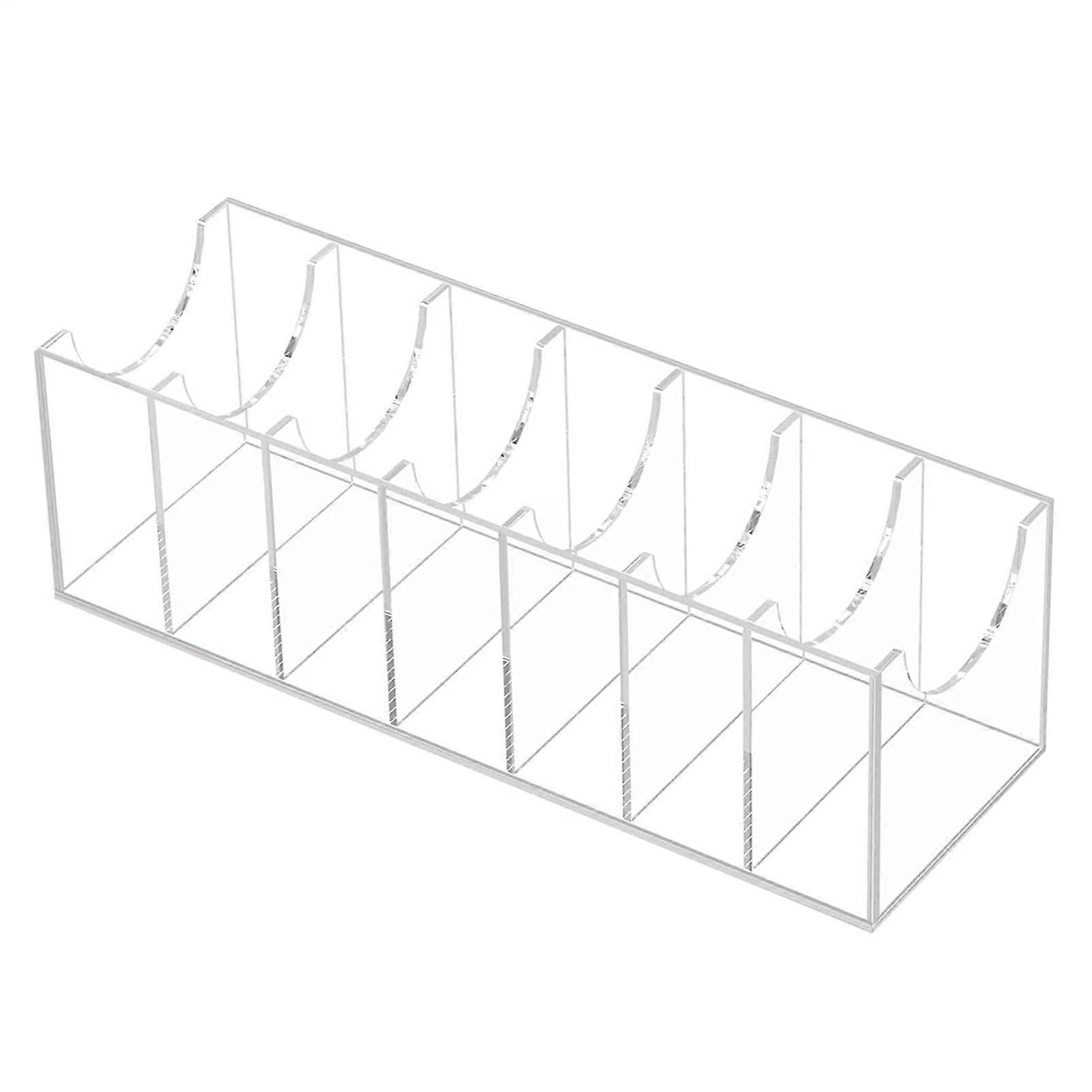Acrylic Organizer 8 Slot Transparent Stackable Display Dust Proof Lid Closet Storage System Accessory 7 Grid
