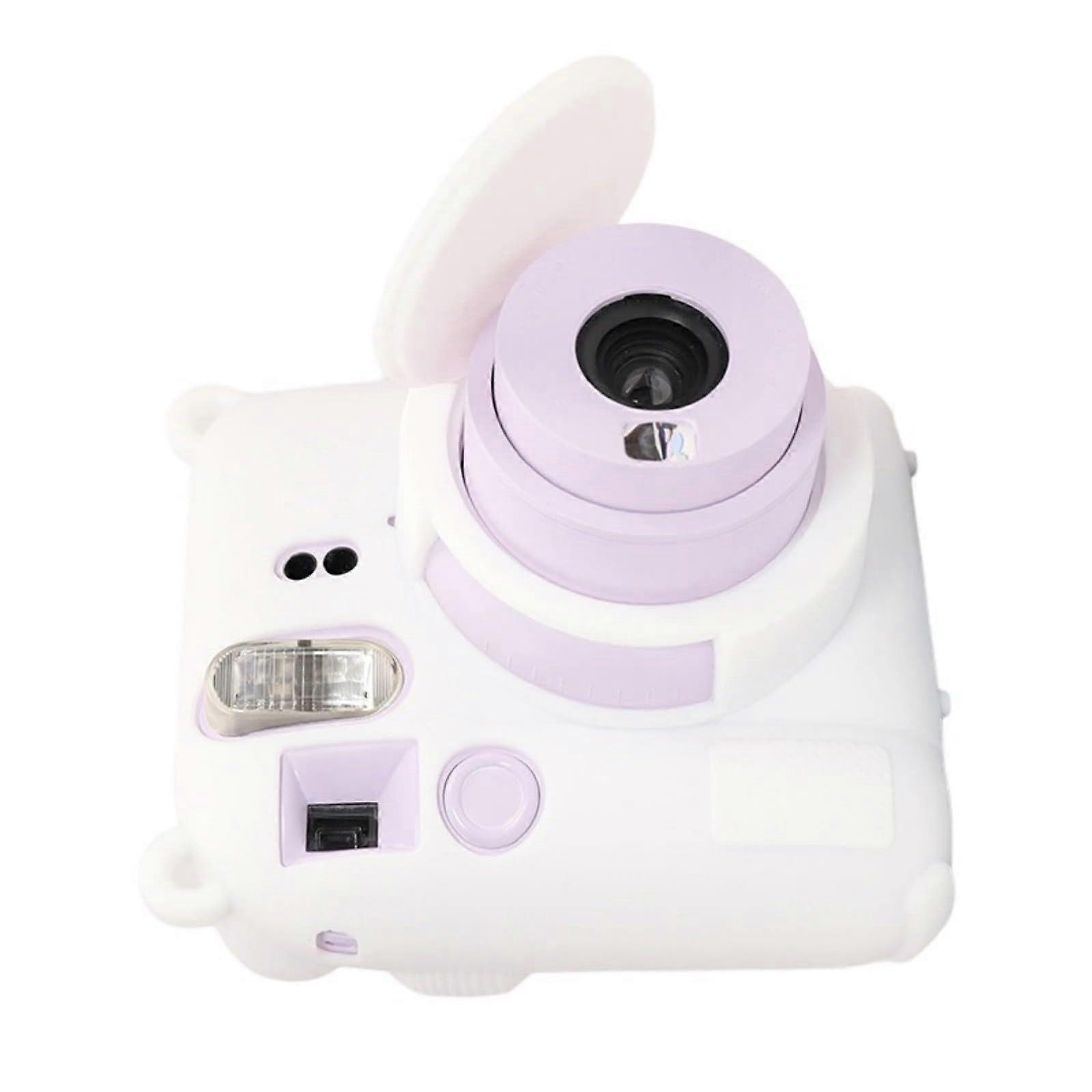 Soft Camera Case Bag Silicone Protective Covers For 12 Instants Camera With Lens Caps White