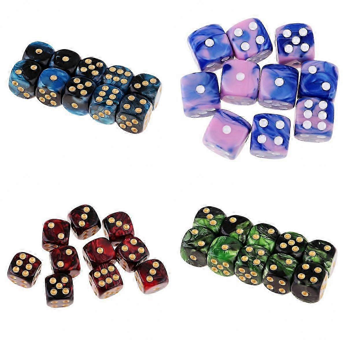2025 40x 6sided Game Dice 16mm Dice for Board Games and Teaching Math Dices