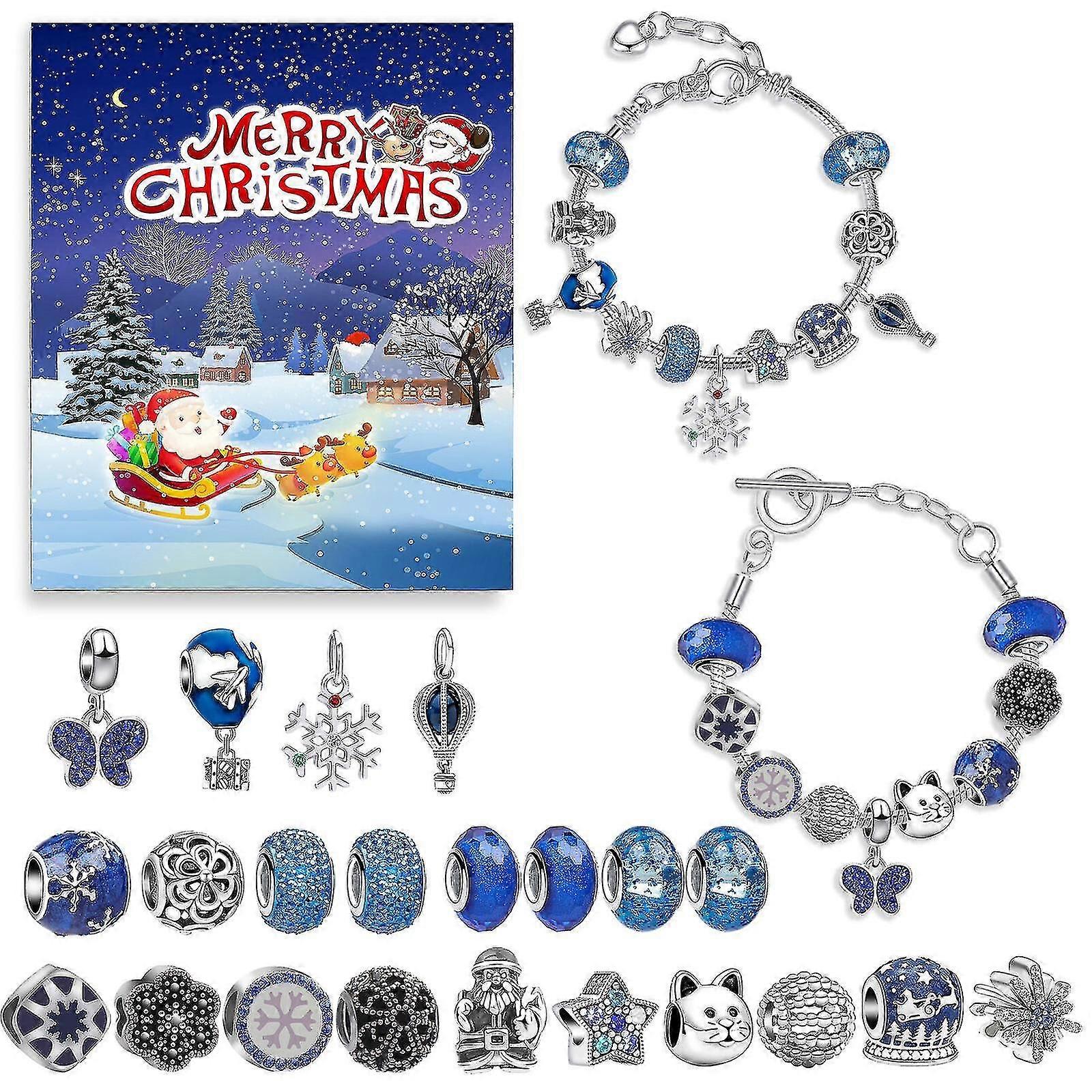 天生漂亮降临节日历圣诞节倒计时DIY珠宝魅力手链制作套件套装