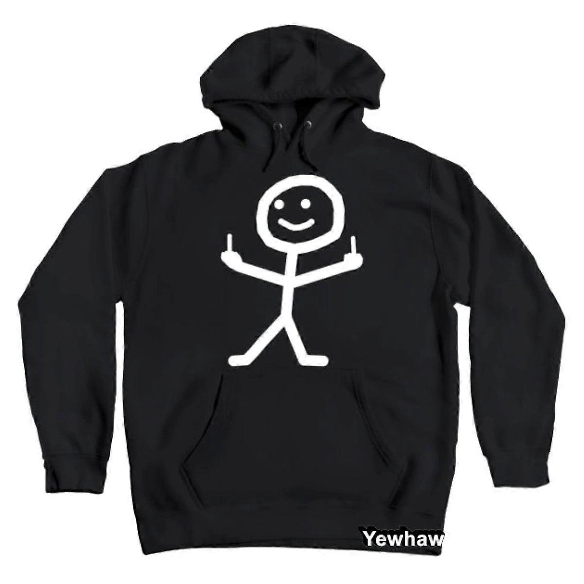 Stick Figure With Middle Finger Hoodie