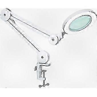 Magnifying Lamp with 5 Diopter Lens, Adjustable Swivel Arm & Clamp, Dimmable LED Light for Reading, Crafts, and Detailed Work