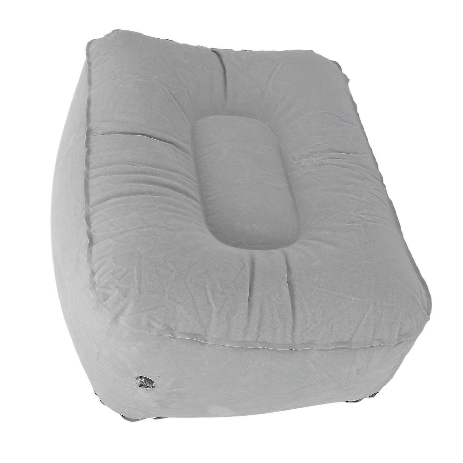 Inflatable Foot Rest for Air Travel Multifunctional PVC Flocking Portable Leg Rest Pillow 