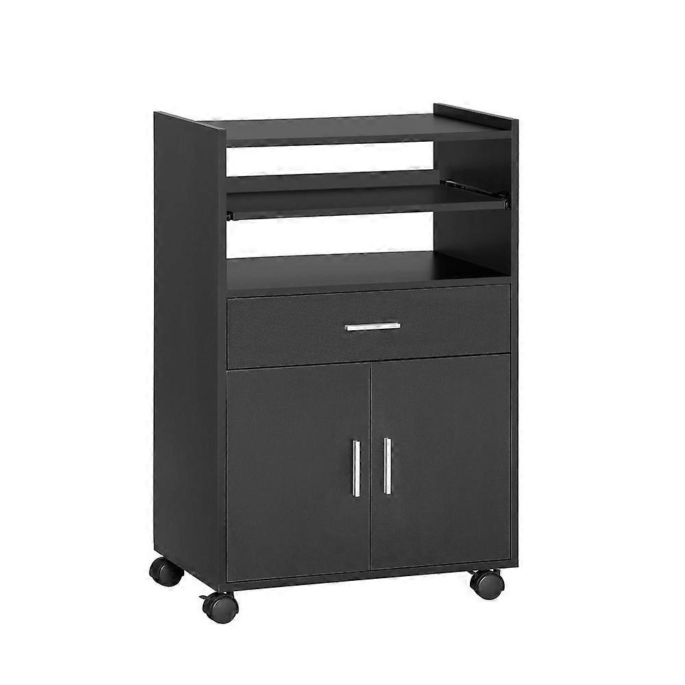 SoBuy Mobile Armadio Da Cucina Forno A Microonde Armadio, FSB09-SCH Nero 59x40x92cm