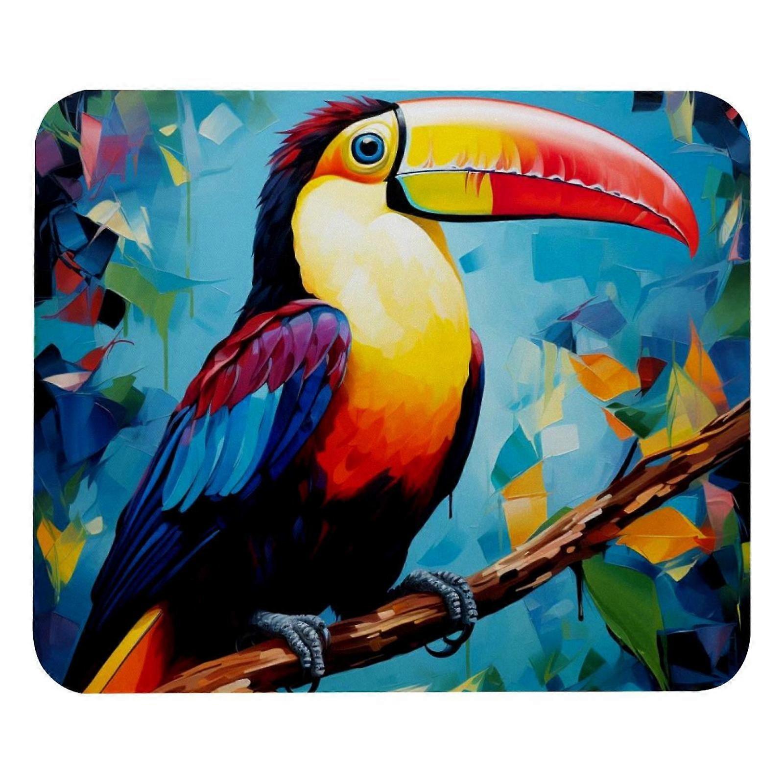 Toucan Blue Print Mouse Pad, Comfortable Mousepad with Smooth Surface and Non-Slip for Pain Relief, Computer, Laptop, Office & Home, 8.3x9.8in