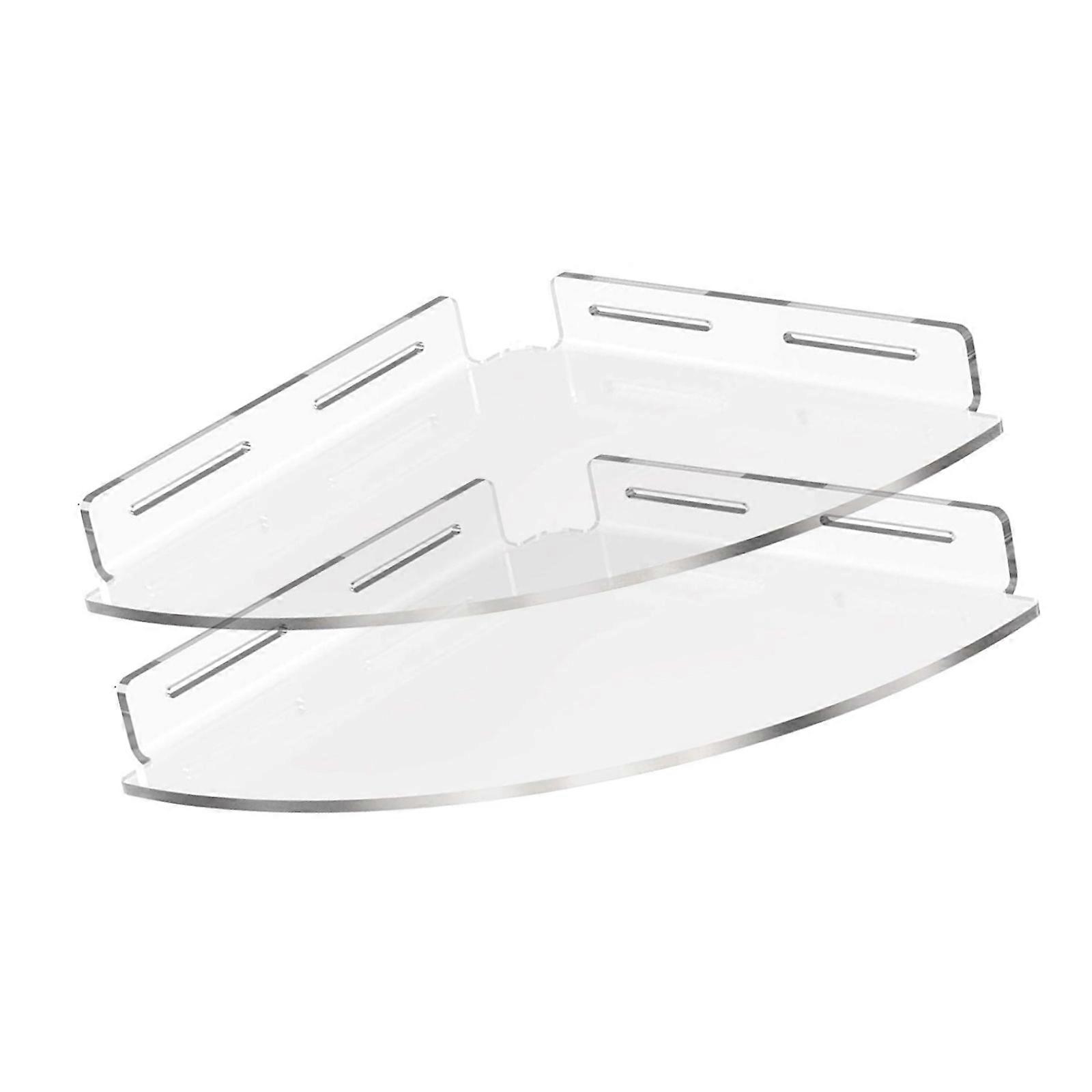 2 Pack Waterproof Acrylic Corner Shelves for Bathroom Tile Walls Space Saving Shower Storage Solution Multicolor