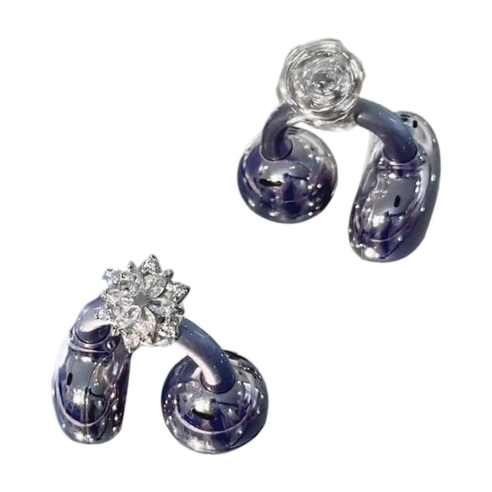 Bijuterii rotative pentru căști cu cristal, design cu flori înghețate, FreeClip, accesoriu compatibil, fixare sigură, lung, multicolor