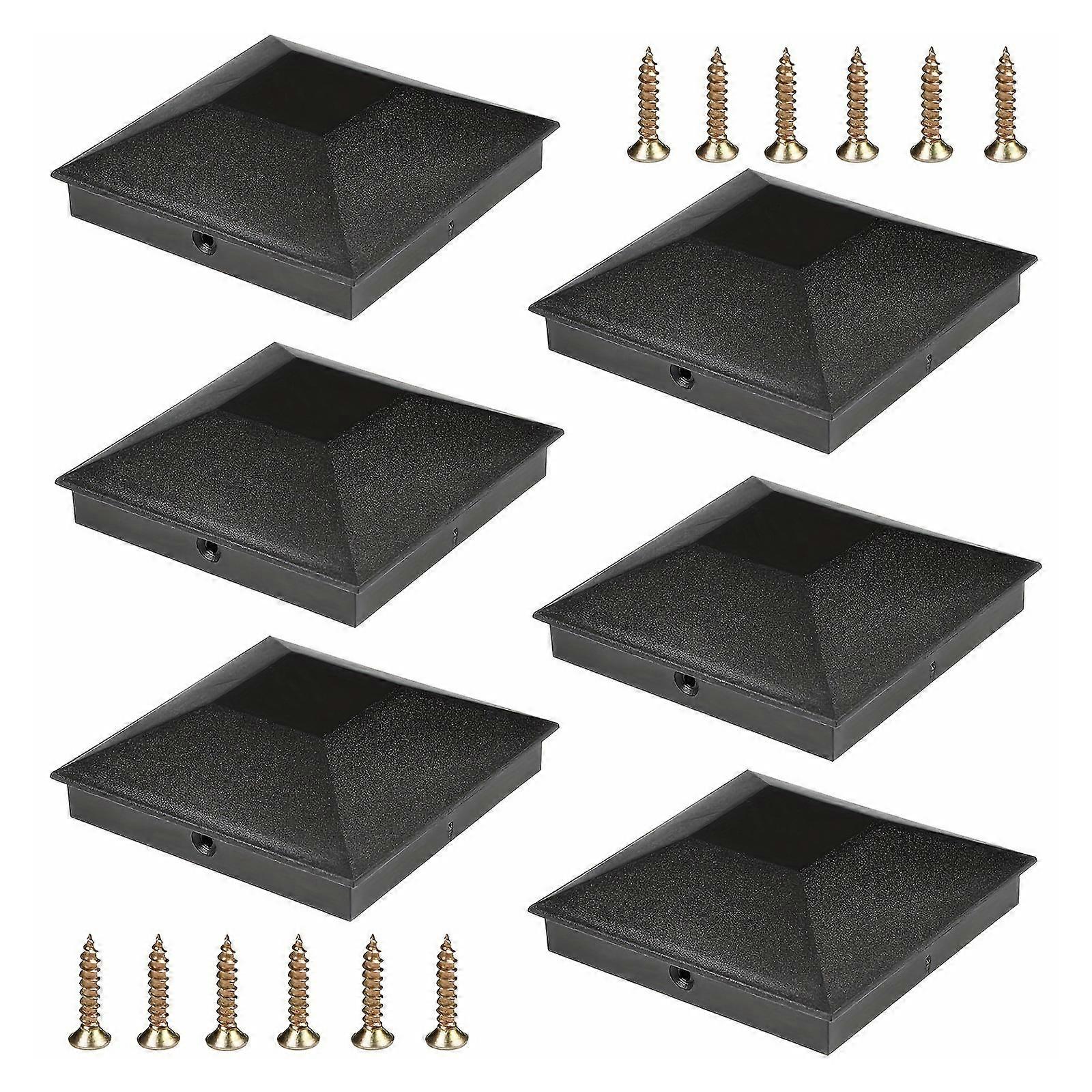 3.5 Inch Wood Base Stick Covers Guard Protector Light Blocking Plastic Top With Pyramid Water Drain Build For Fence Base Multicolor