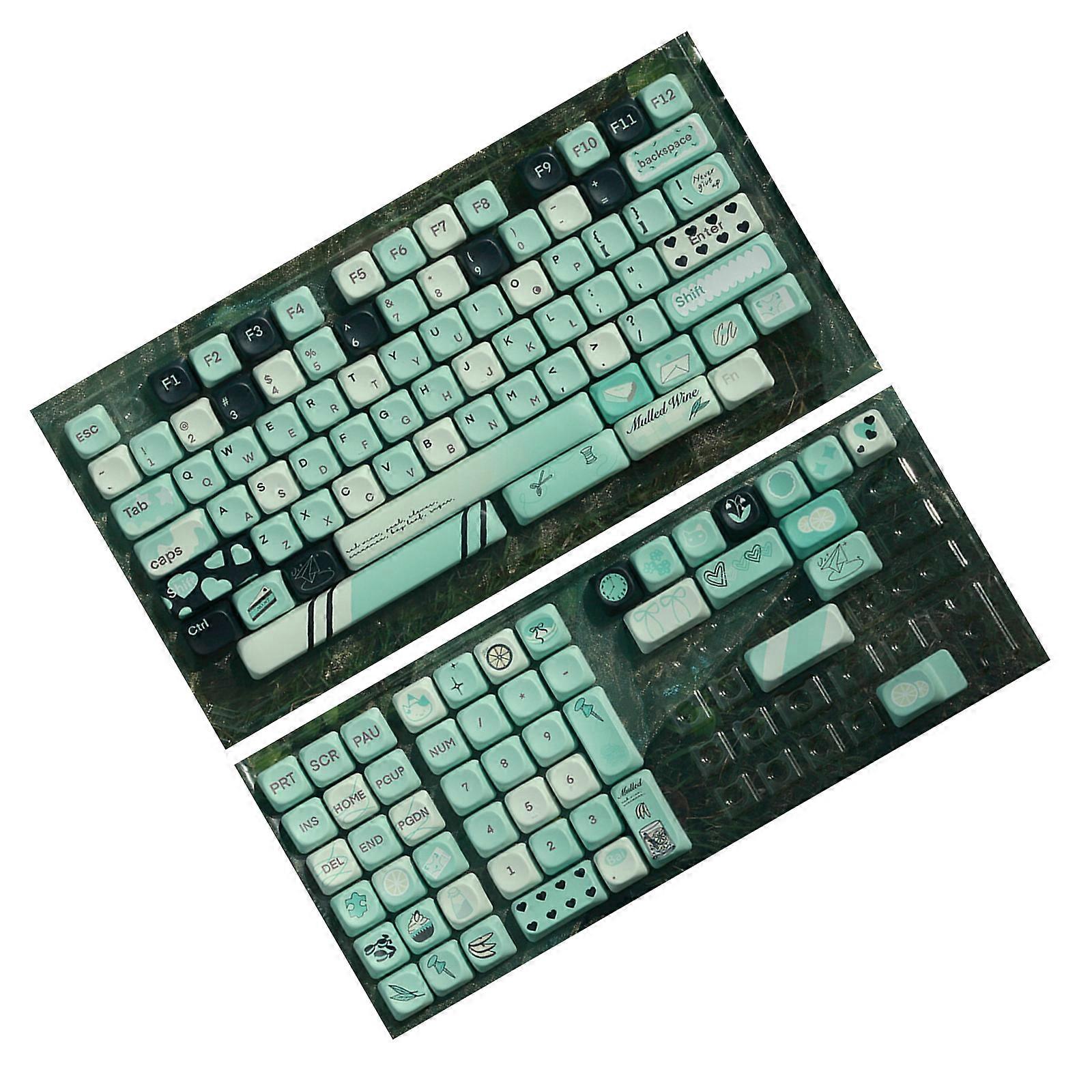 131PCS PBT Keycaps MOA Profile Full Set of Fantasy Summer Keycap Set Easy Installation for Mechanical Keyboards Multicolor