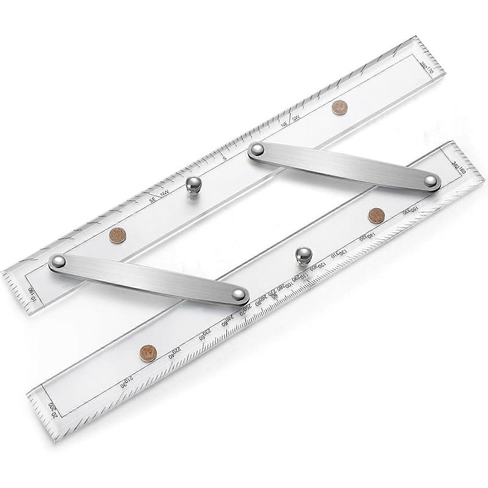 Marine Parallel Ruler with Clear Scales 12 Inches Parallel Ruler Navigation Tools for Boat Ship Navigation Drawing