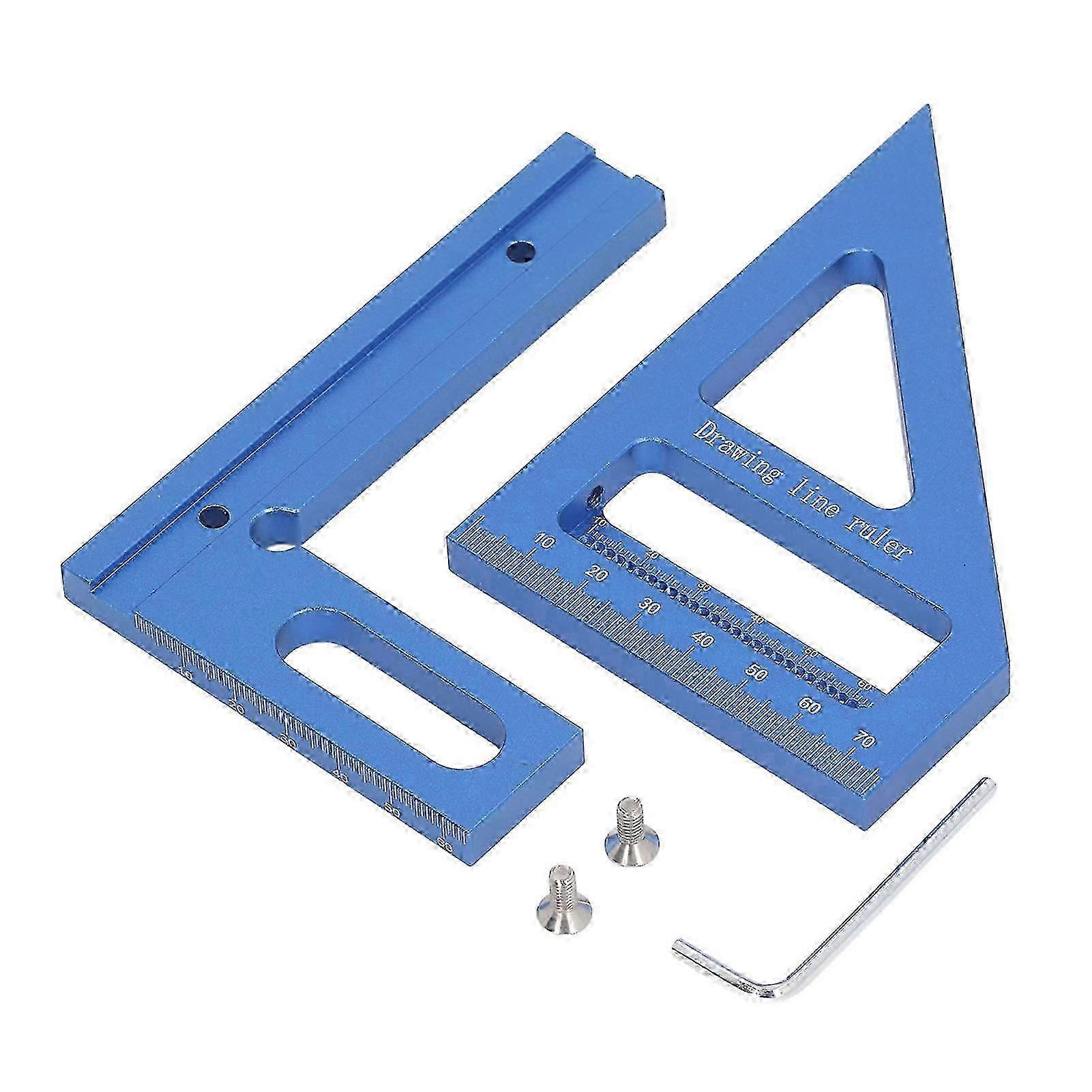 3d Multi Angle Measuring Ruler 45 90 Degree Aluminum Alloy Woodworking Square Protractor Miter