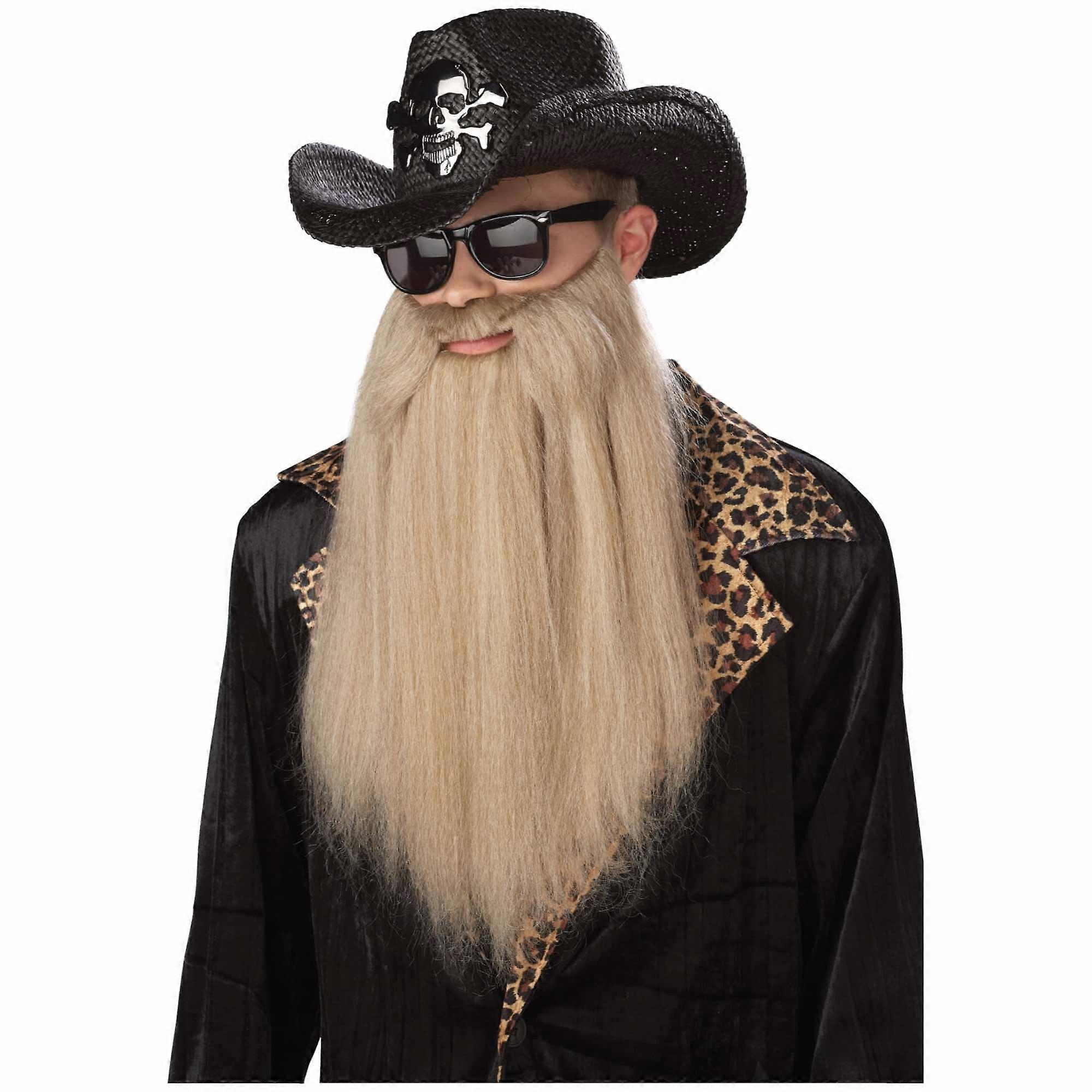 Sharp Dressed Rock Band Blonde 1980s Blues Rocker Men Costume Beard & Moustache Set