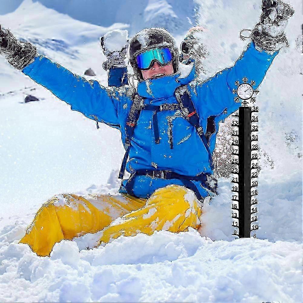 Snow-Gauge With Temperature Meter Winter Snow-Measuring Stick For Yard