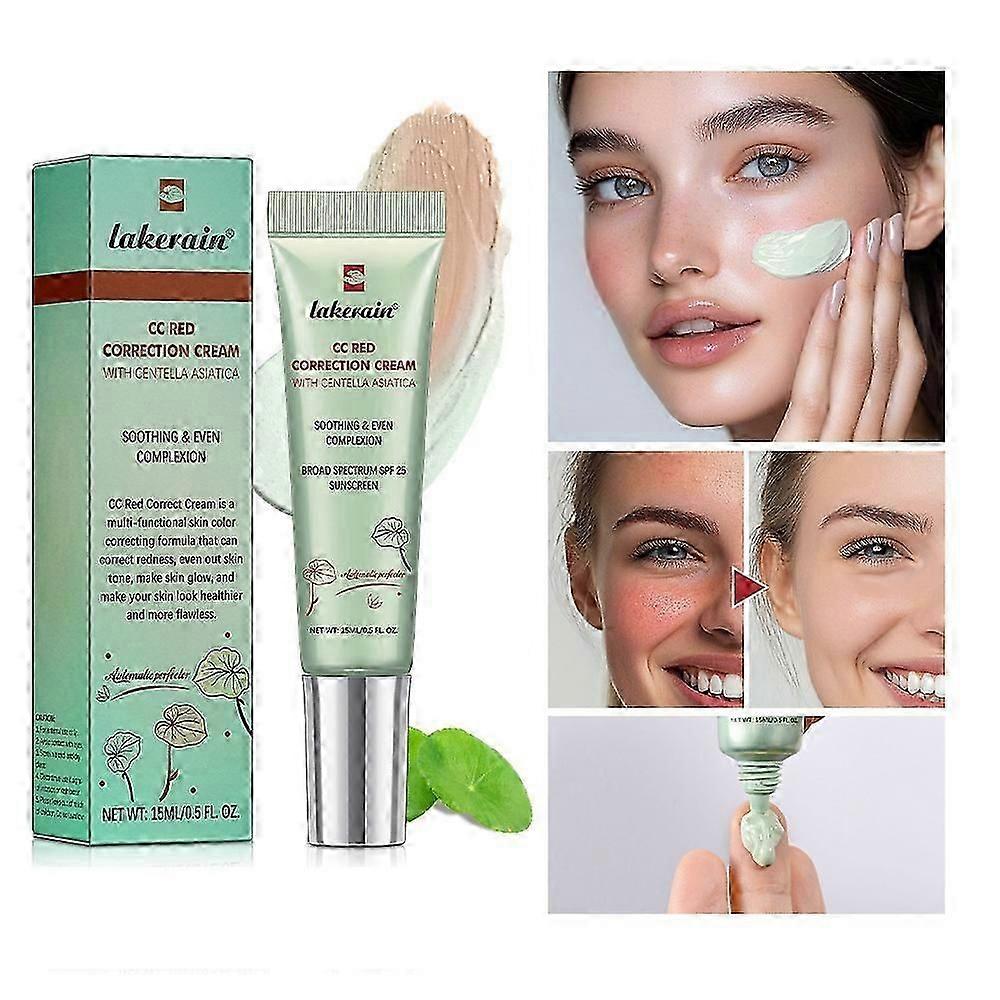 CC Red Correction Cream with Centella Asiatica, Cream against Redness with Centella Asiatica, Even Skin Tone Concealer with Soothing Effect