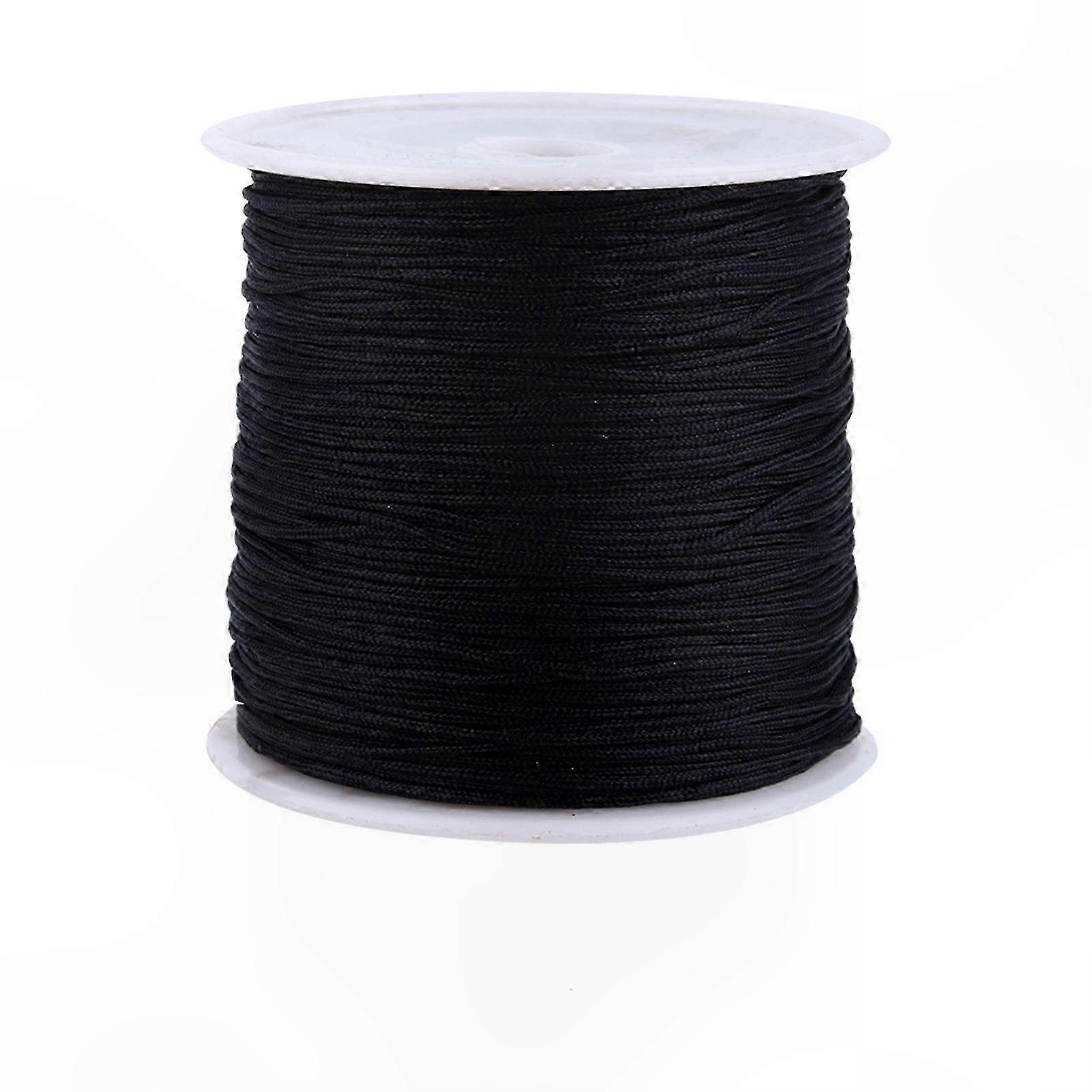 100M x 0.8mm Black Nylon Rattail Cord Macrame Shamballa Thread