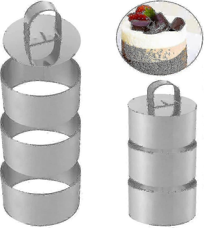 6 قطع مجموعة حلقات الطبخ ، الفولاذ المقاوم للصدأ حلقات كعكة قالب الخبز حلقة العفن